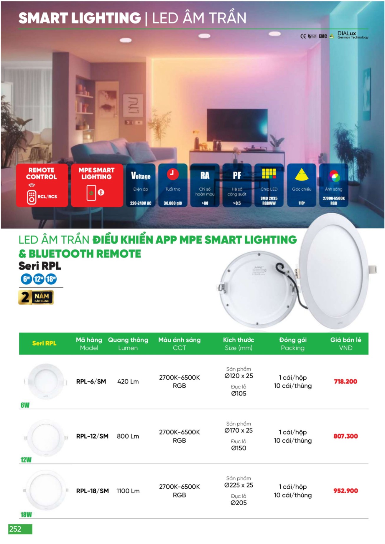 Bảng giá Đèn LED & Thiết bị điện MPE (Catalogue 2024)