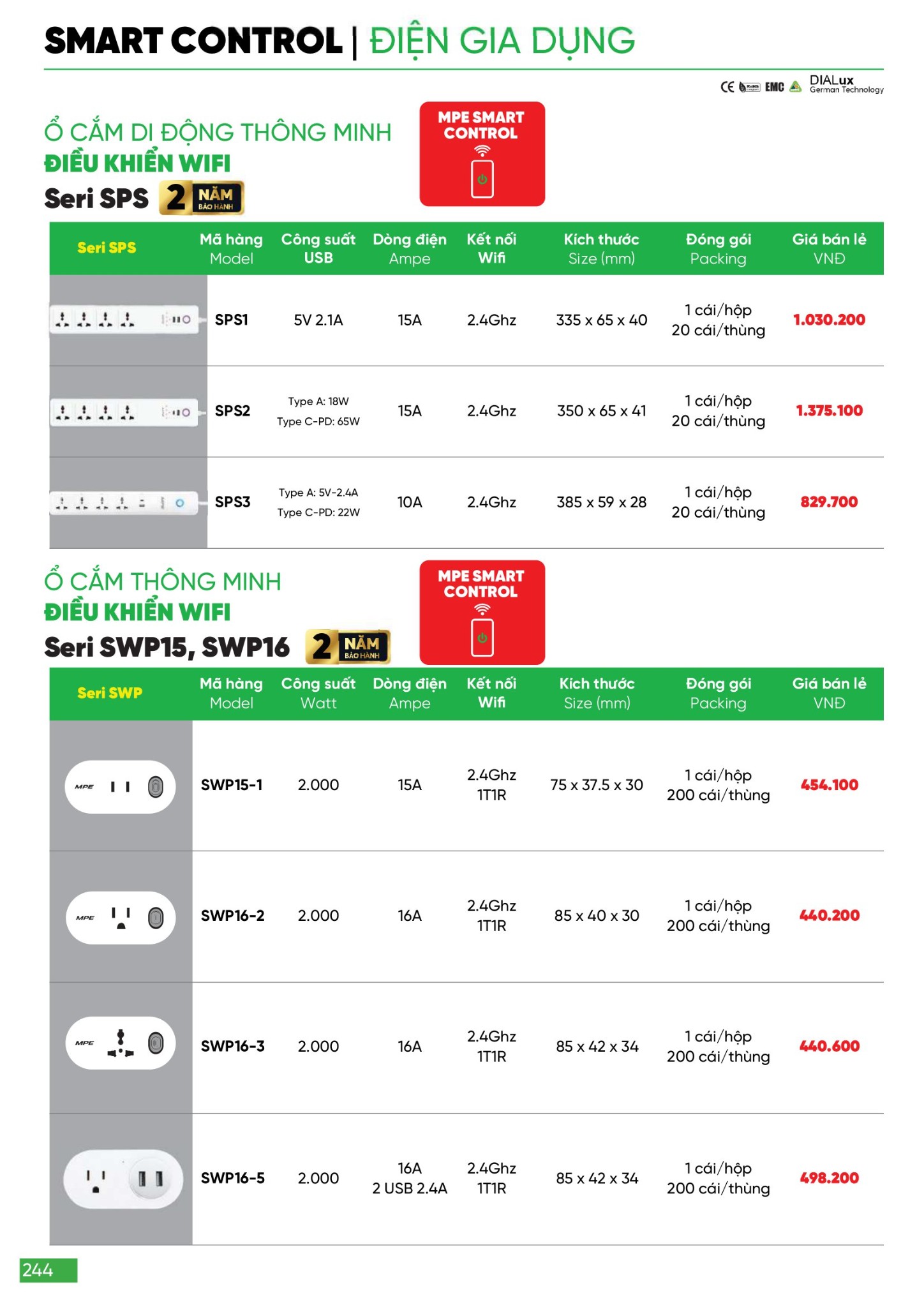 Bảng giá Đèn LED & Thiết bị điện MPE (Catalogue 2024)