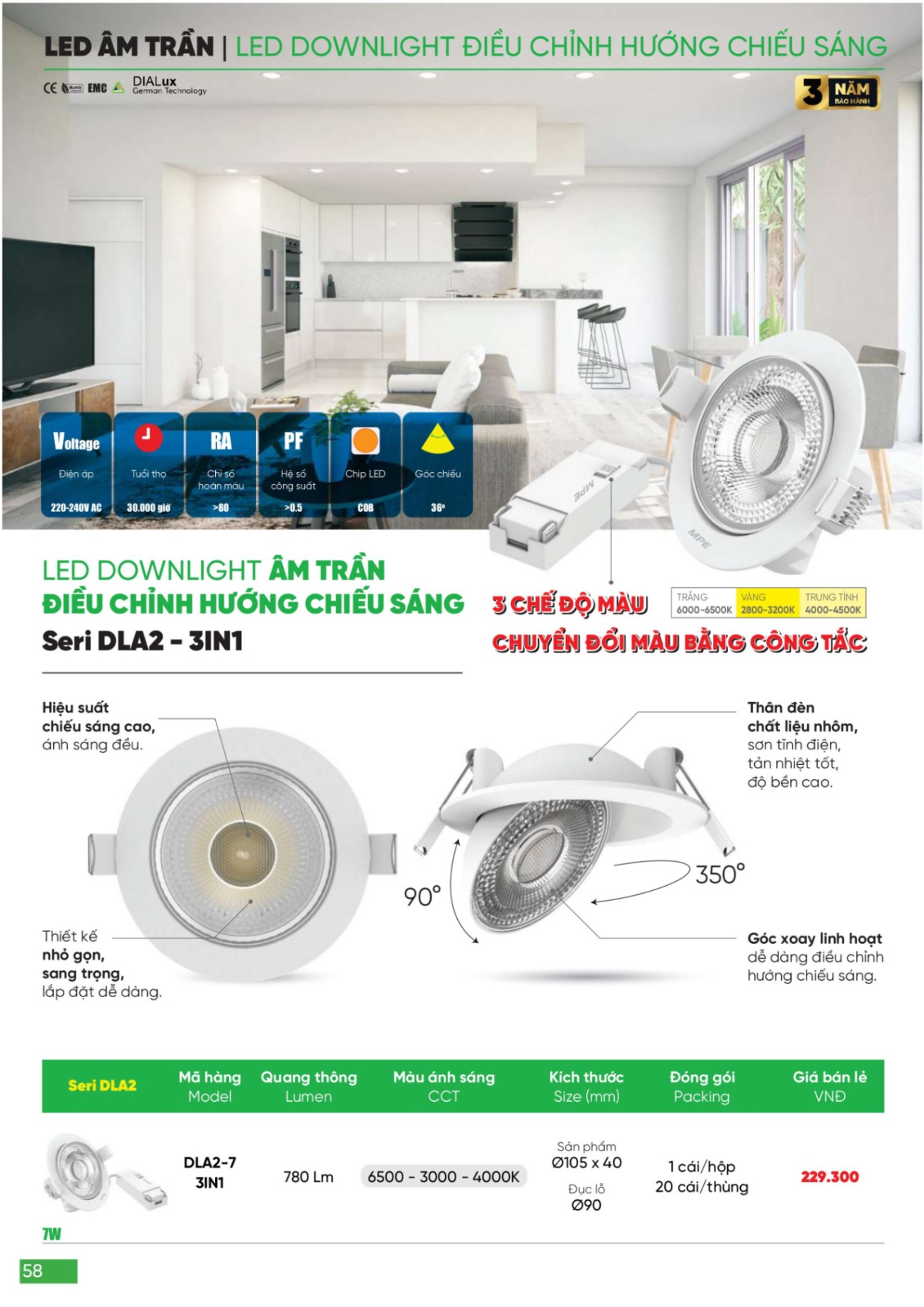 Bảng giá Đèn LED & Thiết bị điện MPE (Catalogue 2024)