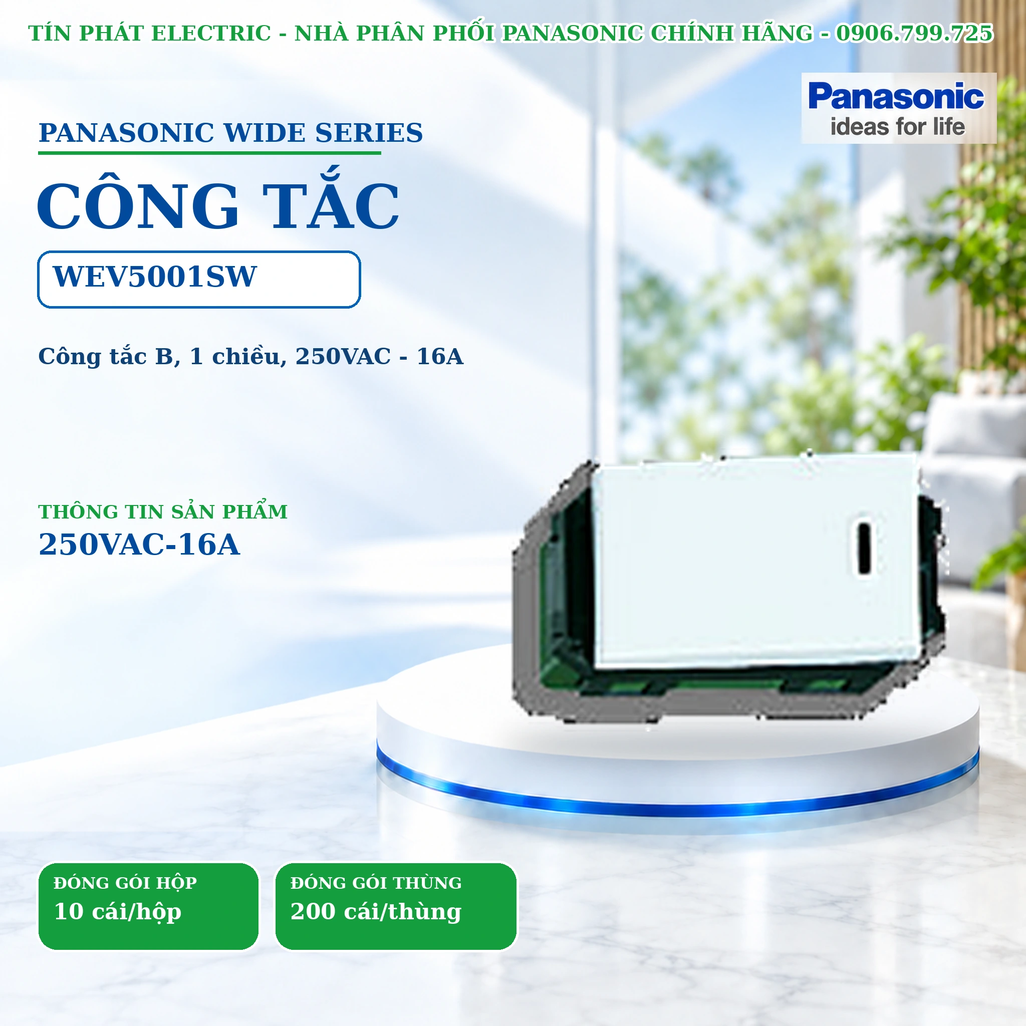 Công tắc ổ cắm Wide Series Panasonic WEV5001SW