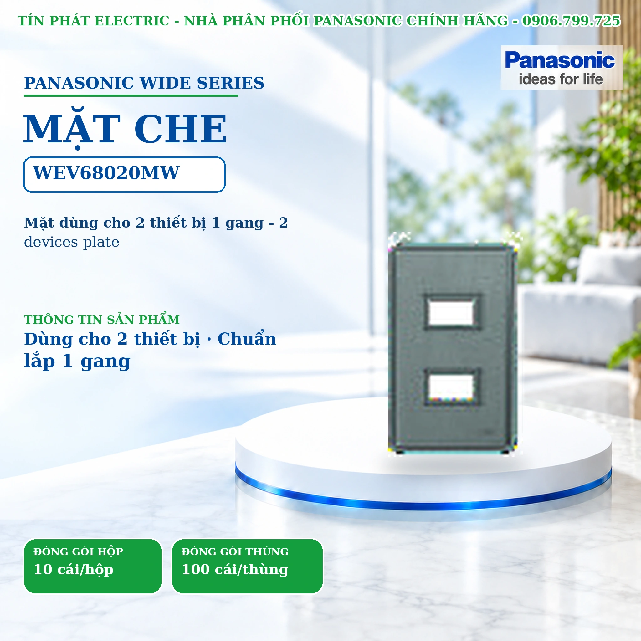 Công tắc ổ cắm Wide Series Panasonic WEV68020MW