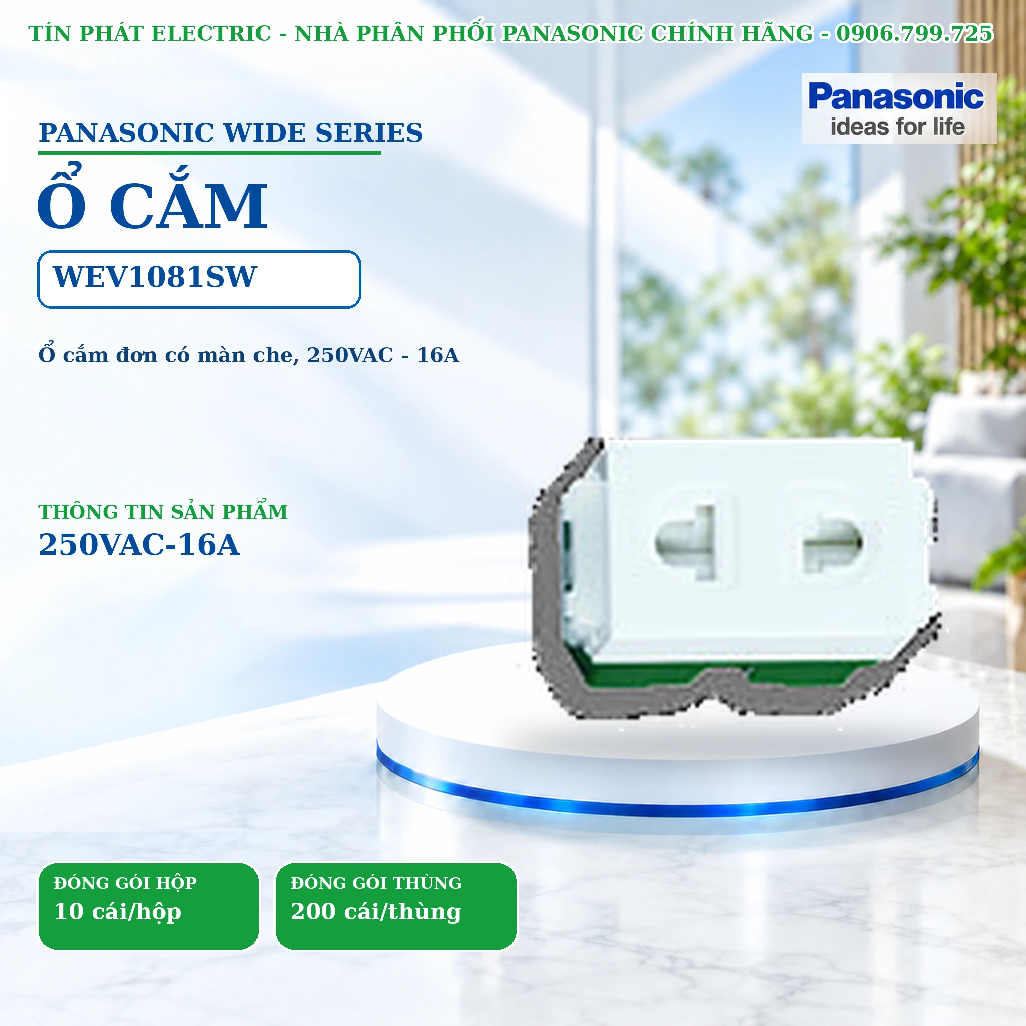 Công tắc ổ cắm Wide Series Panasonic WEV1081SW