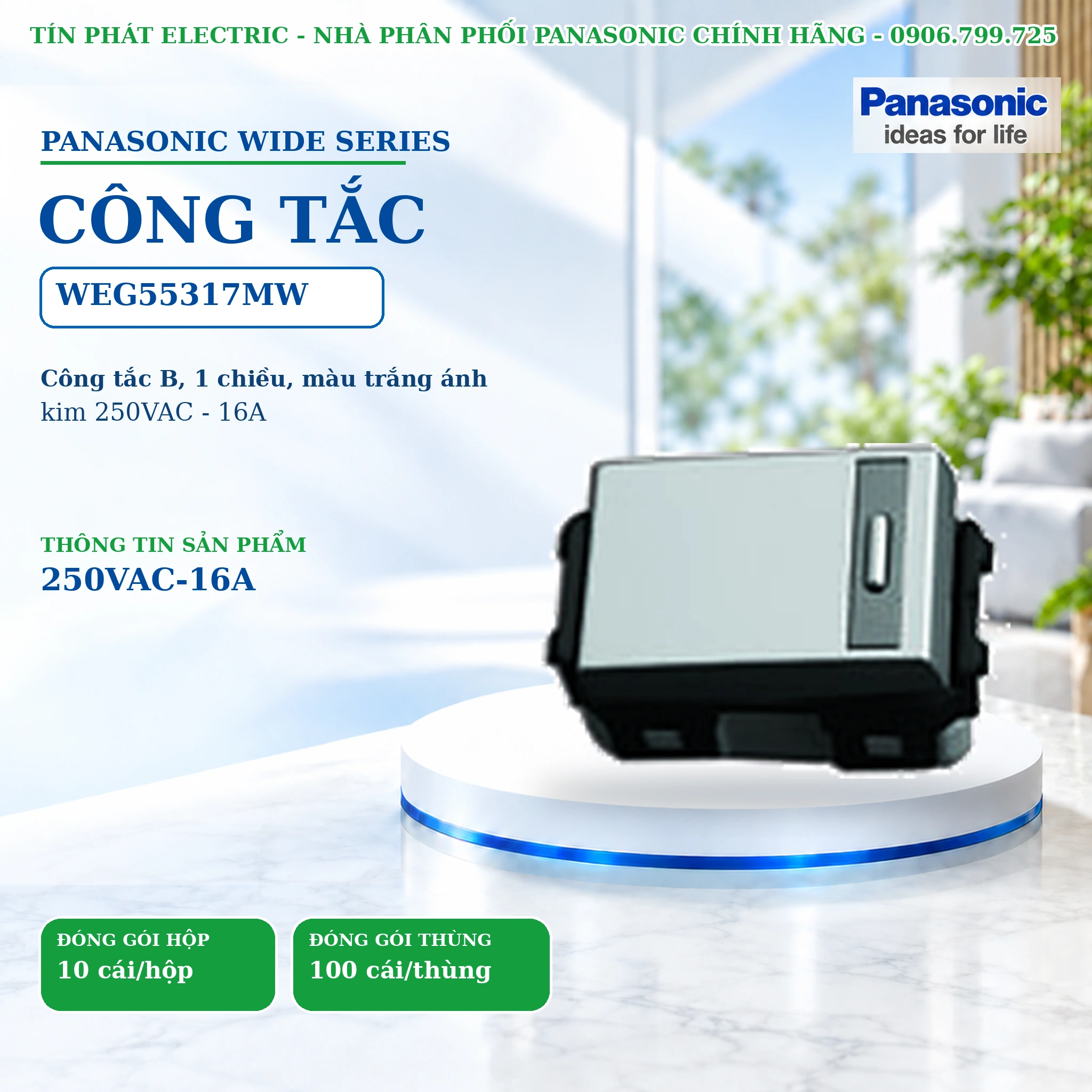 Công tắc ổ cắm Wide Series Panasonic WEG55317MW
