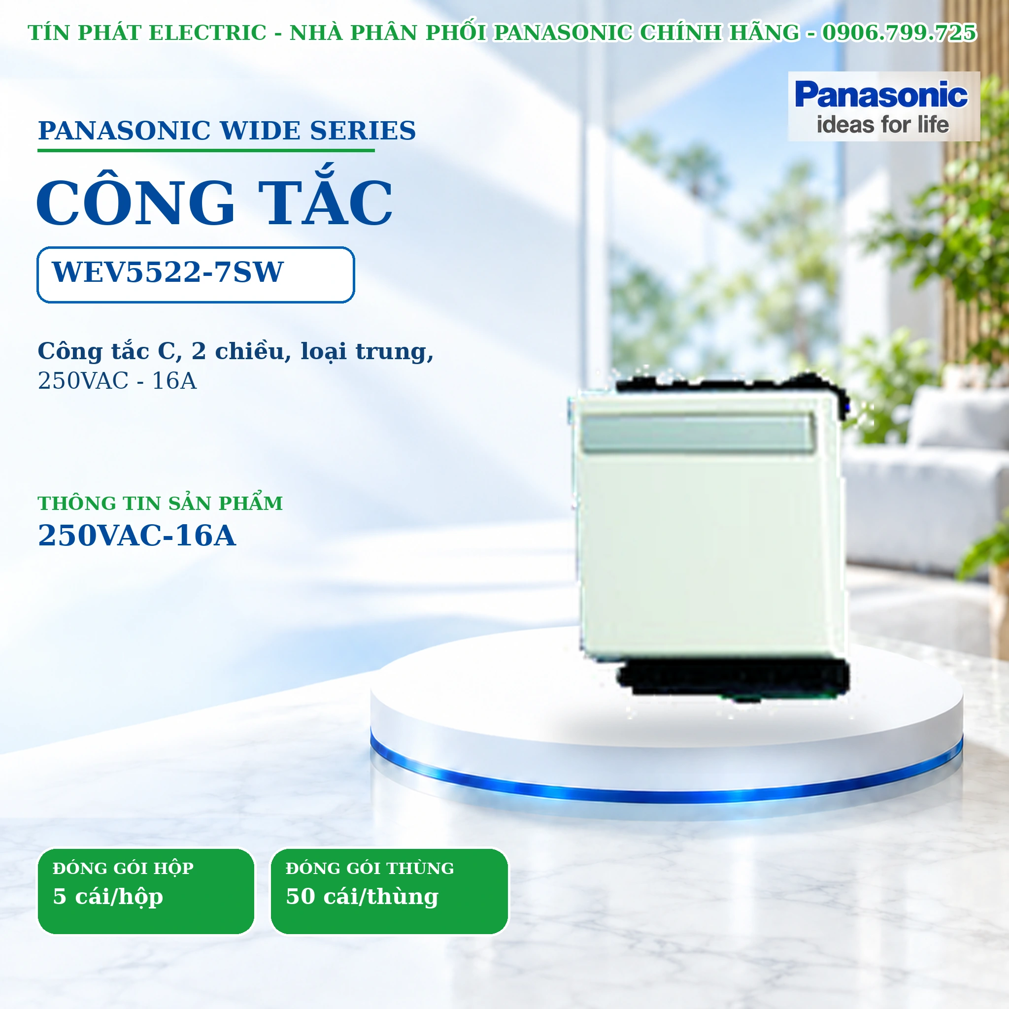 Công tắc ổ cắm Wide Series Panasonic WEV5522-7SW