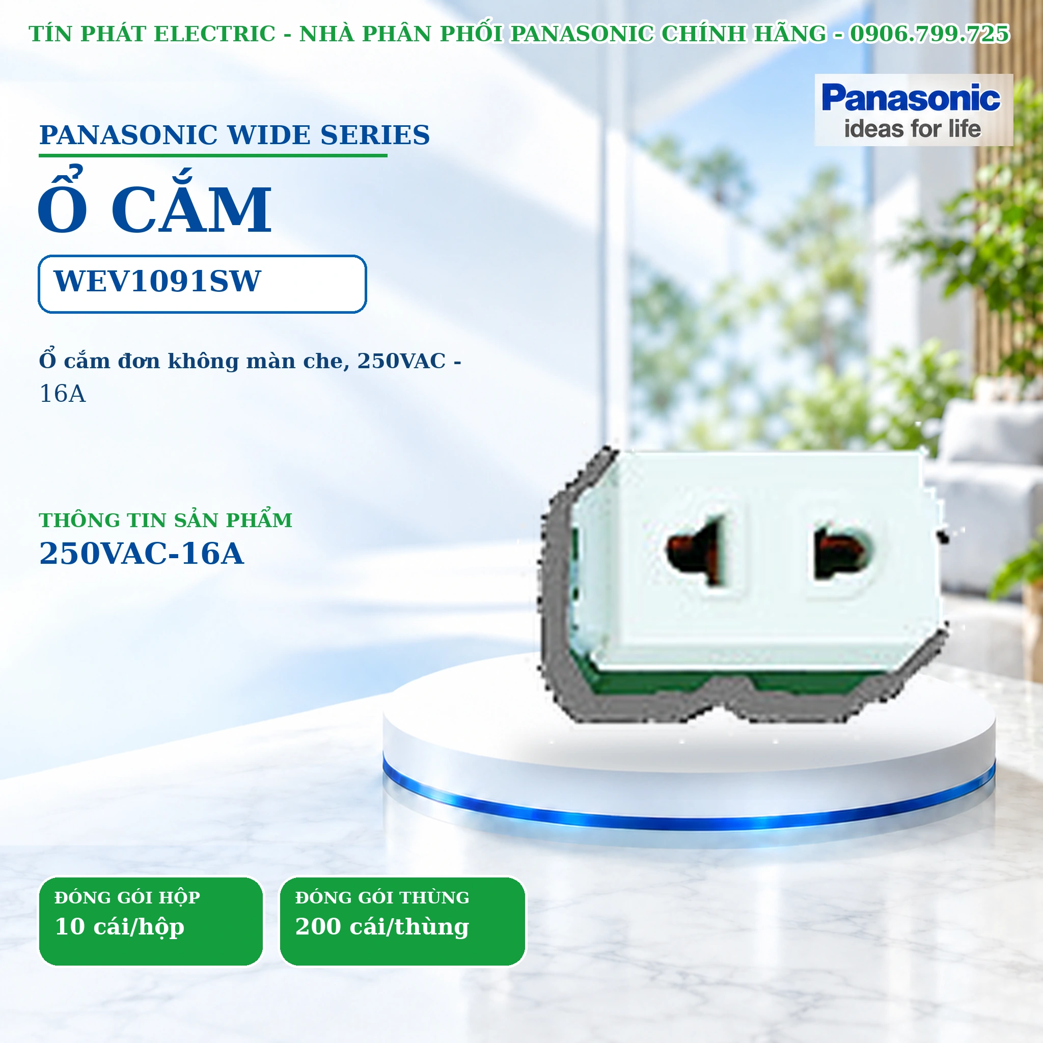 Công tắc ổ cắm Wide Series Panasonic WEV1091SW