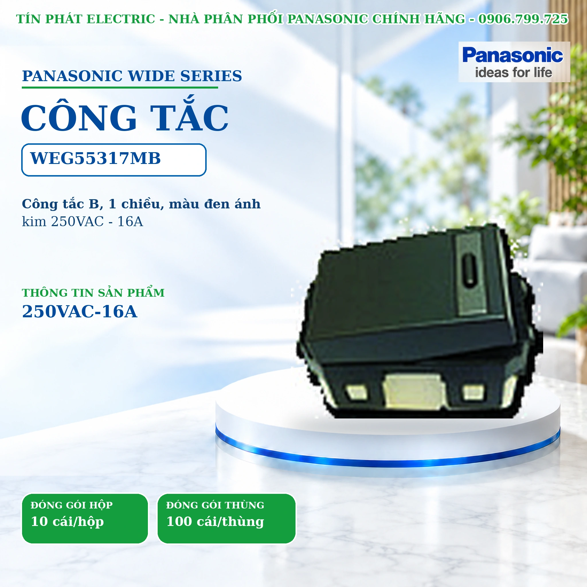 Công tắc ổ cắm Wide Series Panasonic WEG55317MB