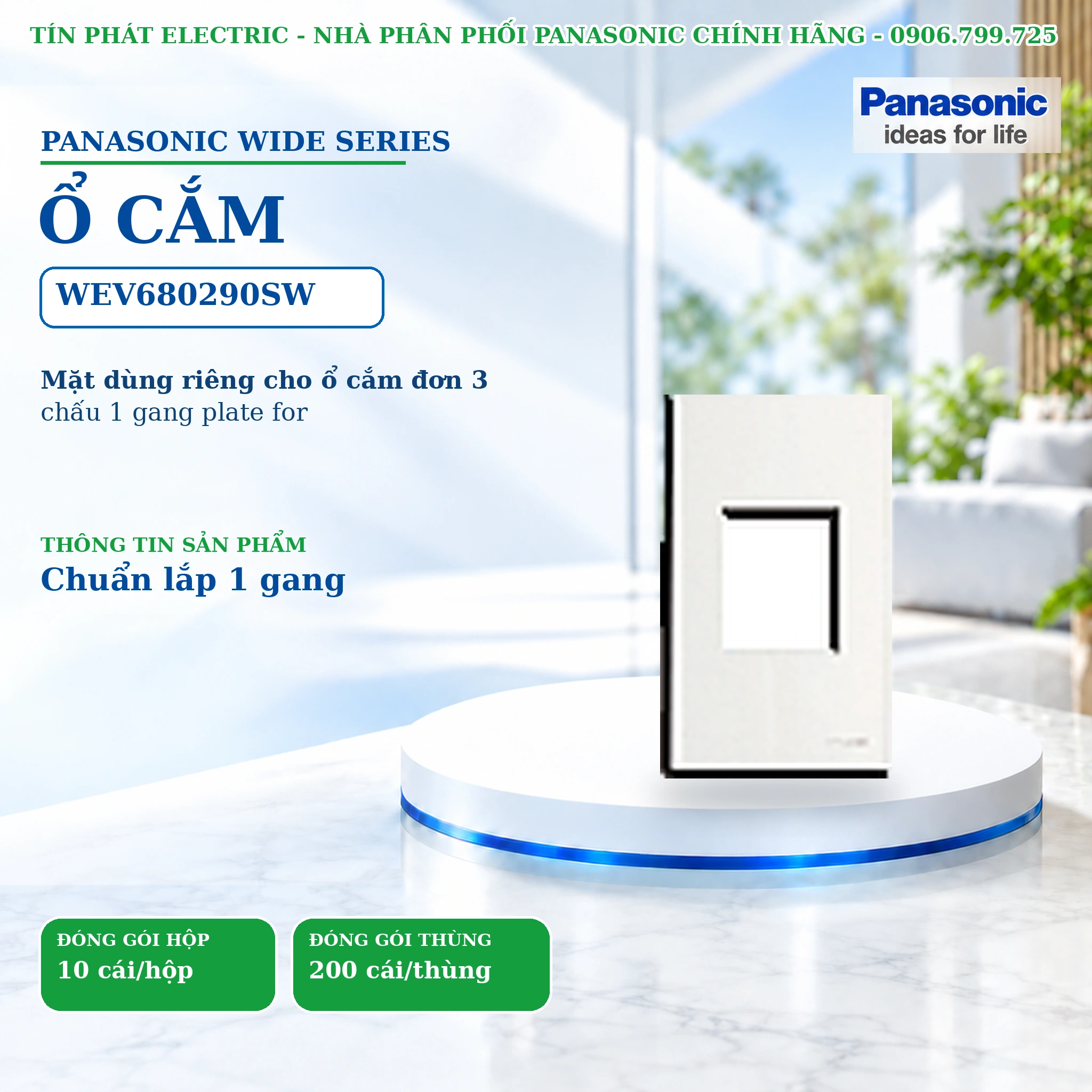 Công tắc ổ cắm Wide Series Panasonic WEV680290SW
