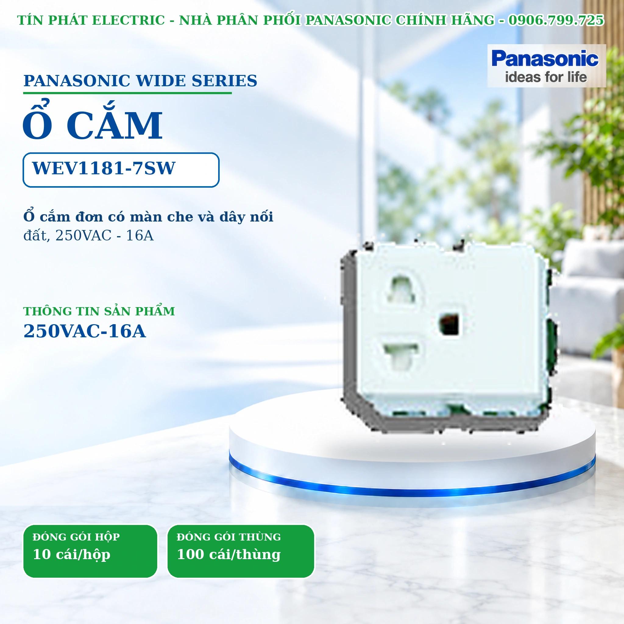Công tắc ổ cắm Wide Series Panasonic WEV1181-7SW