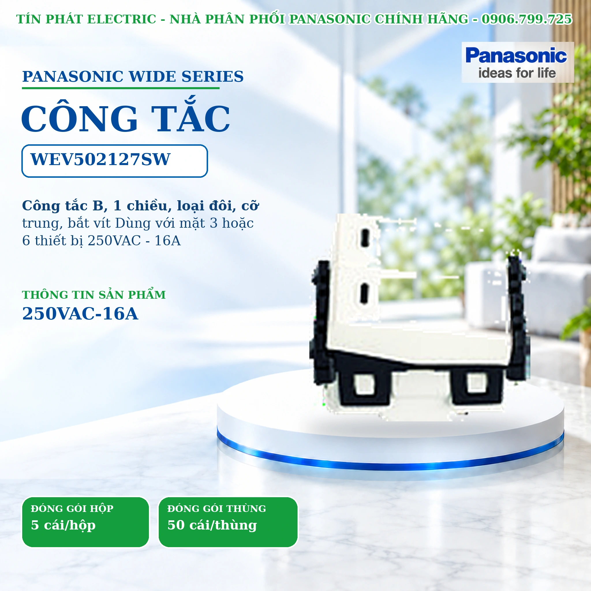 Công tắc ổ cắm Wide Series Panasonic WEV502127SW