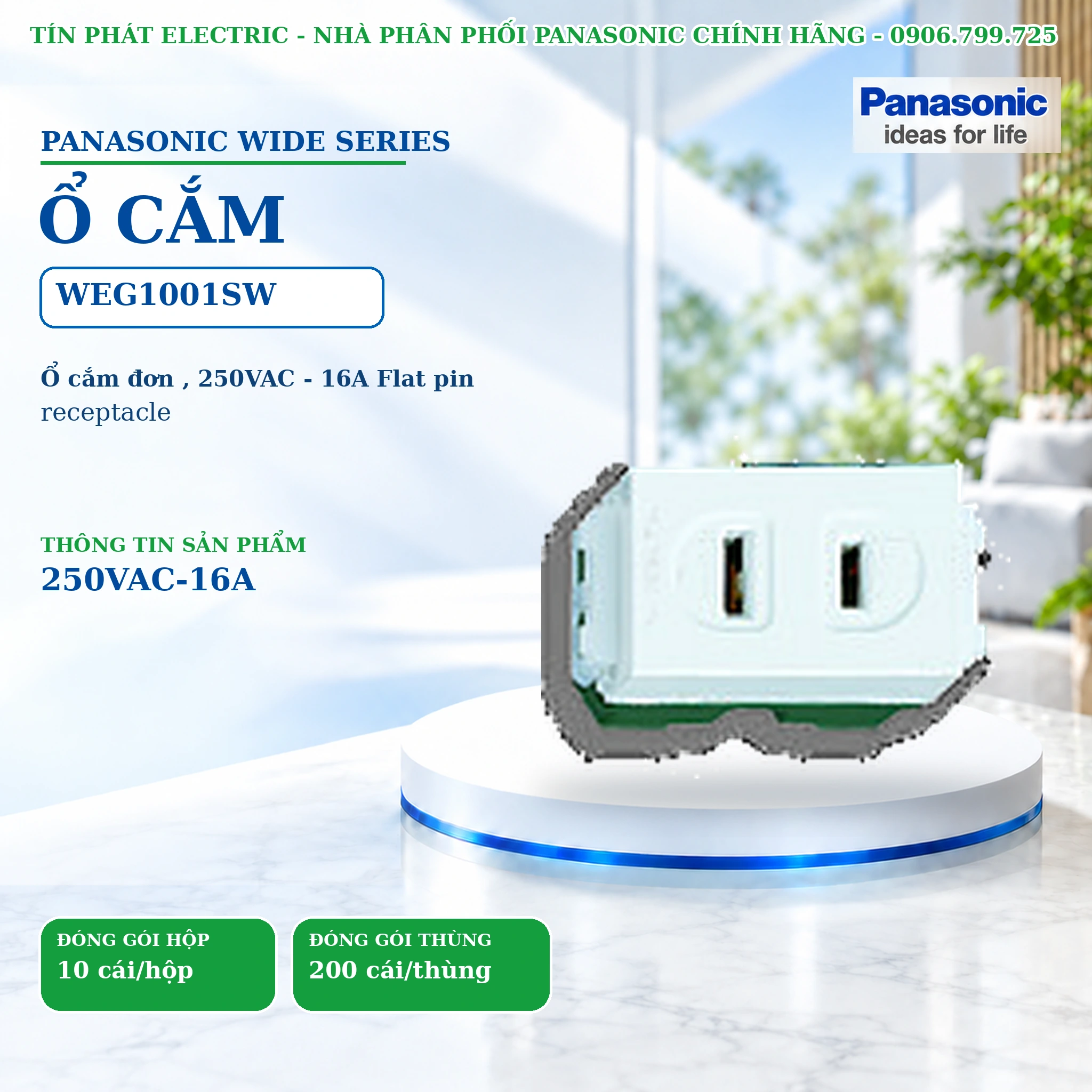 Công tắc ổ cắm Wide Series Panasonic WEG1001SW