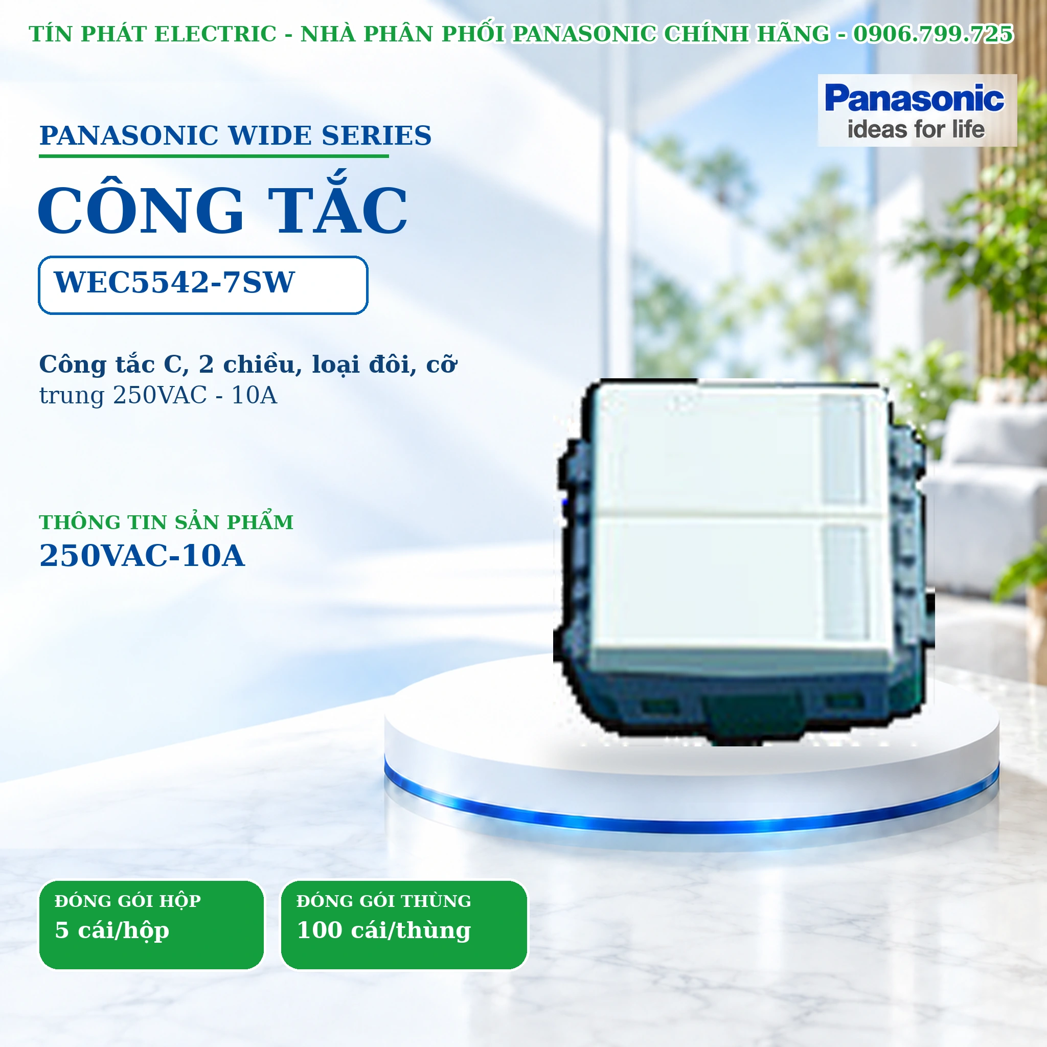 Công tắc ổ cắm Wide Series Panasonic WEC5542-7SW