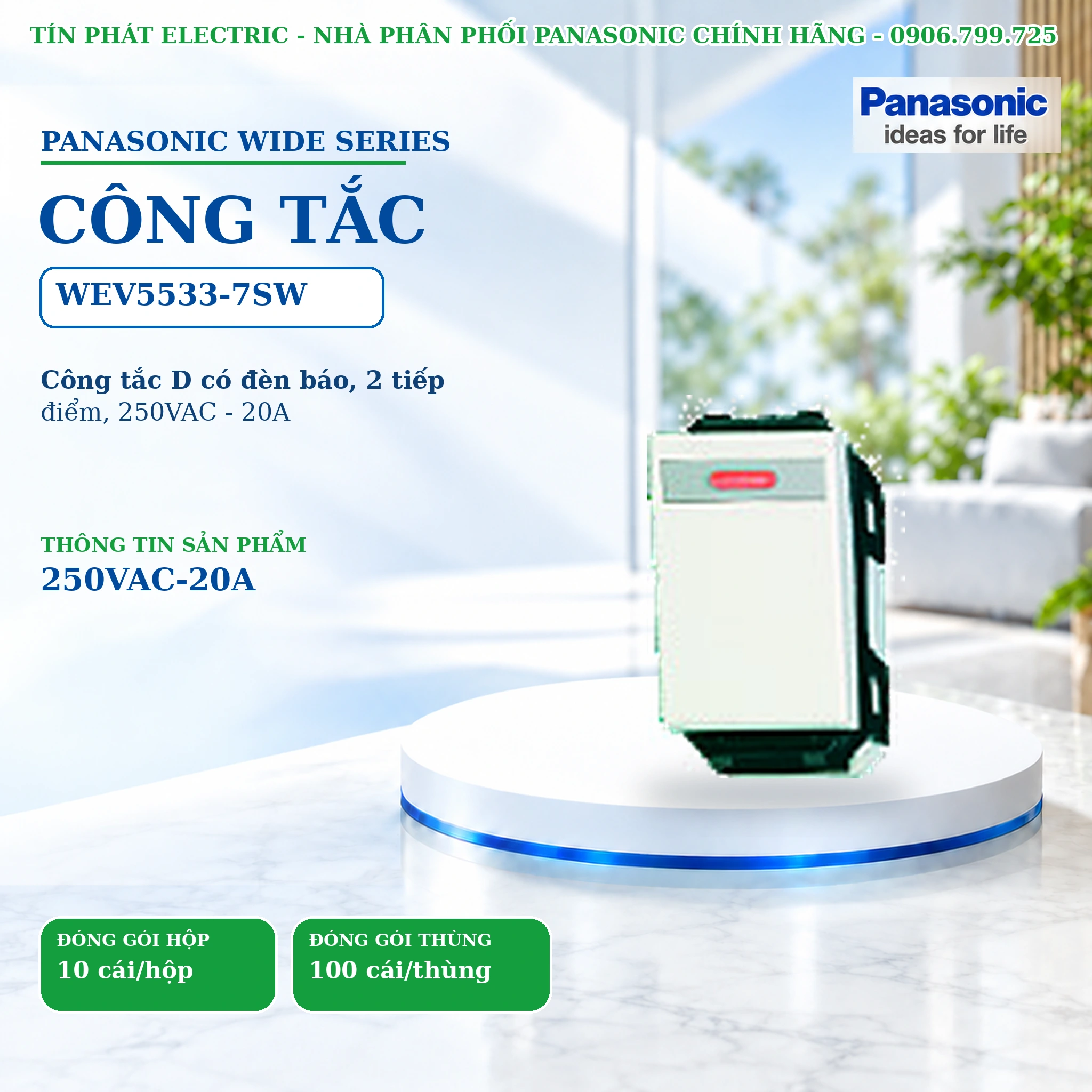Công tắc ổ cắm Wide Series Panasonic WEV5533-7SW