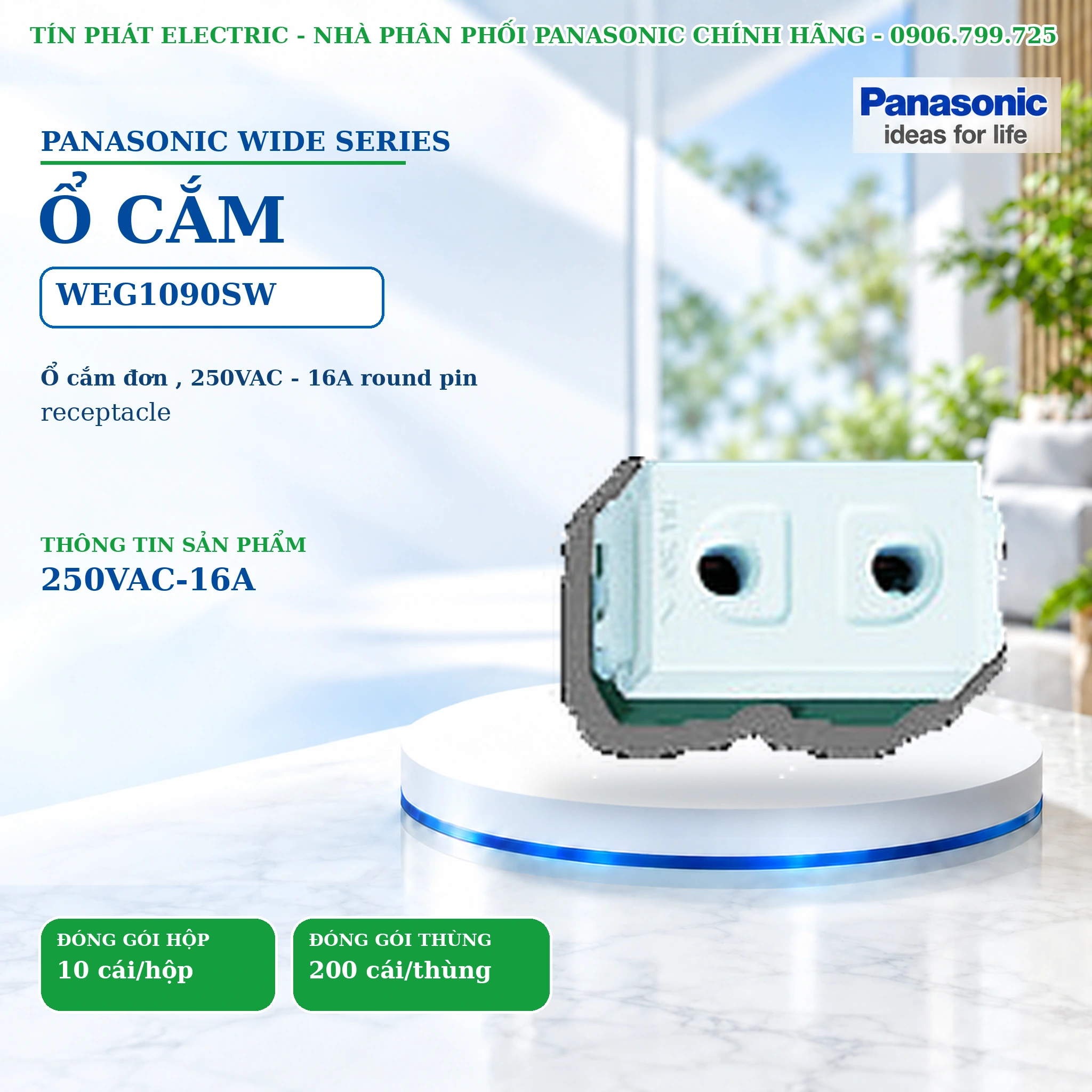 Công tắc ổ cắm Wide Series Panasonic WEG1090SW