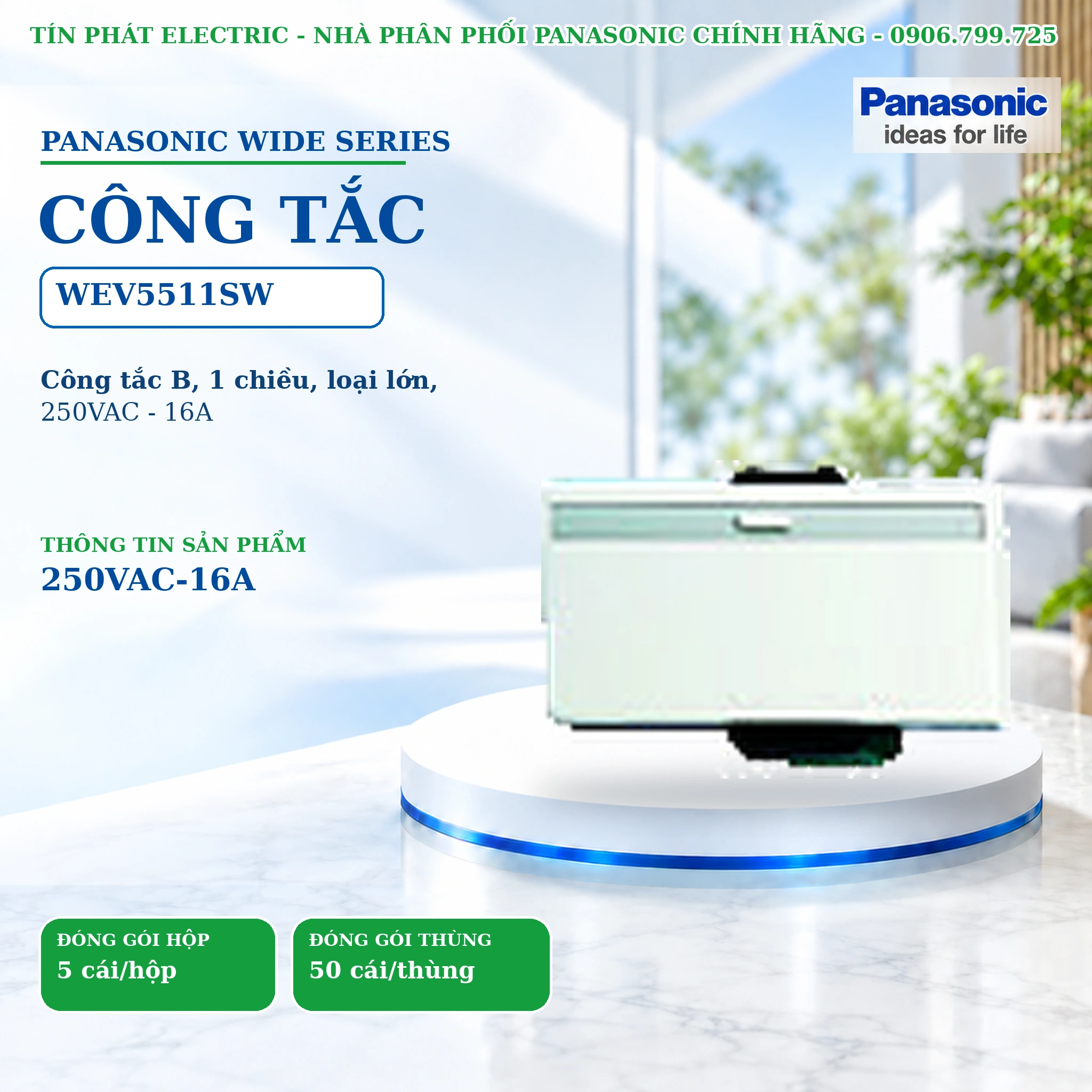 Công tắc ổ cắm Wide Series Panasonic WEV5511SW