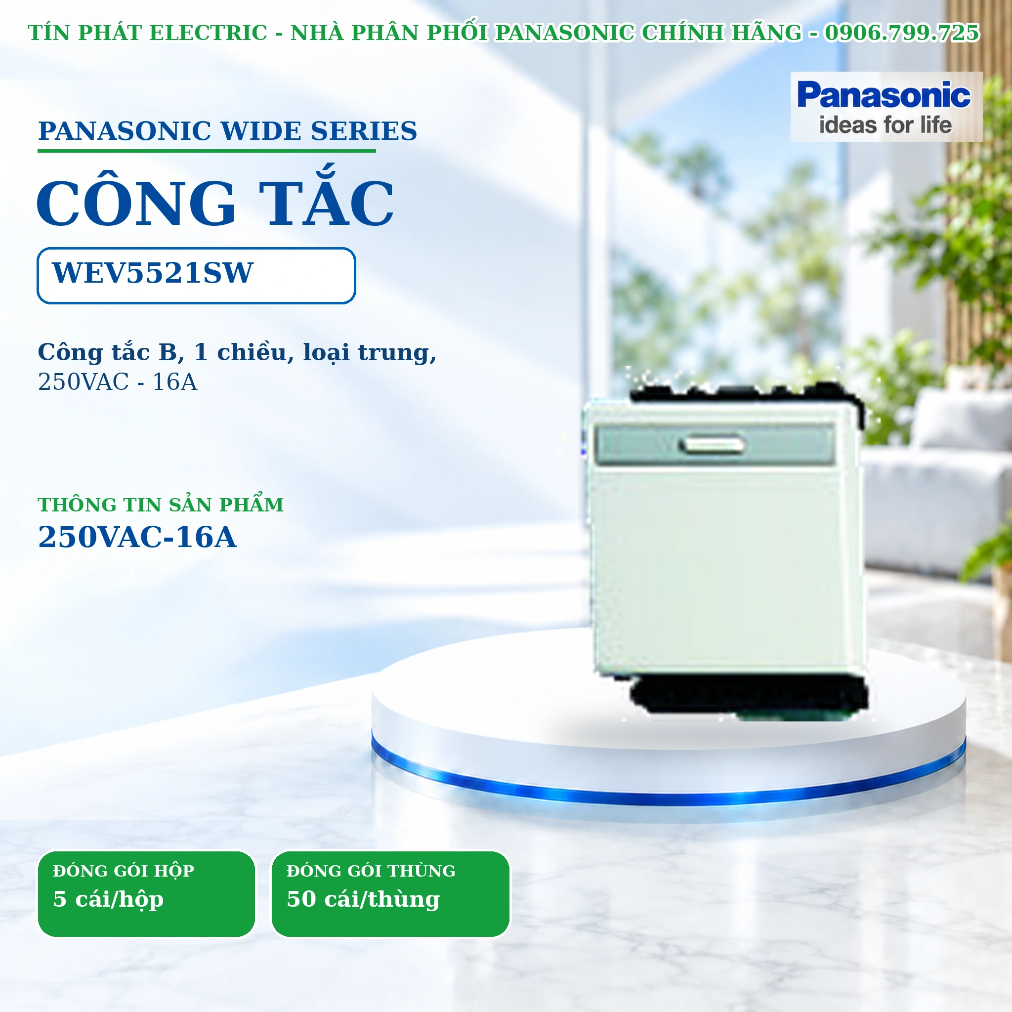 Công tắc ổ cắm Wide Series Panasonic WEV5521SW