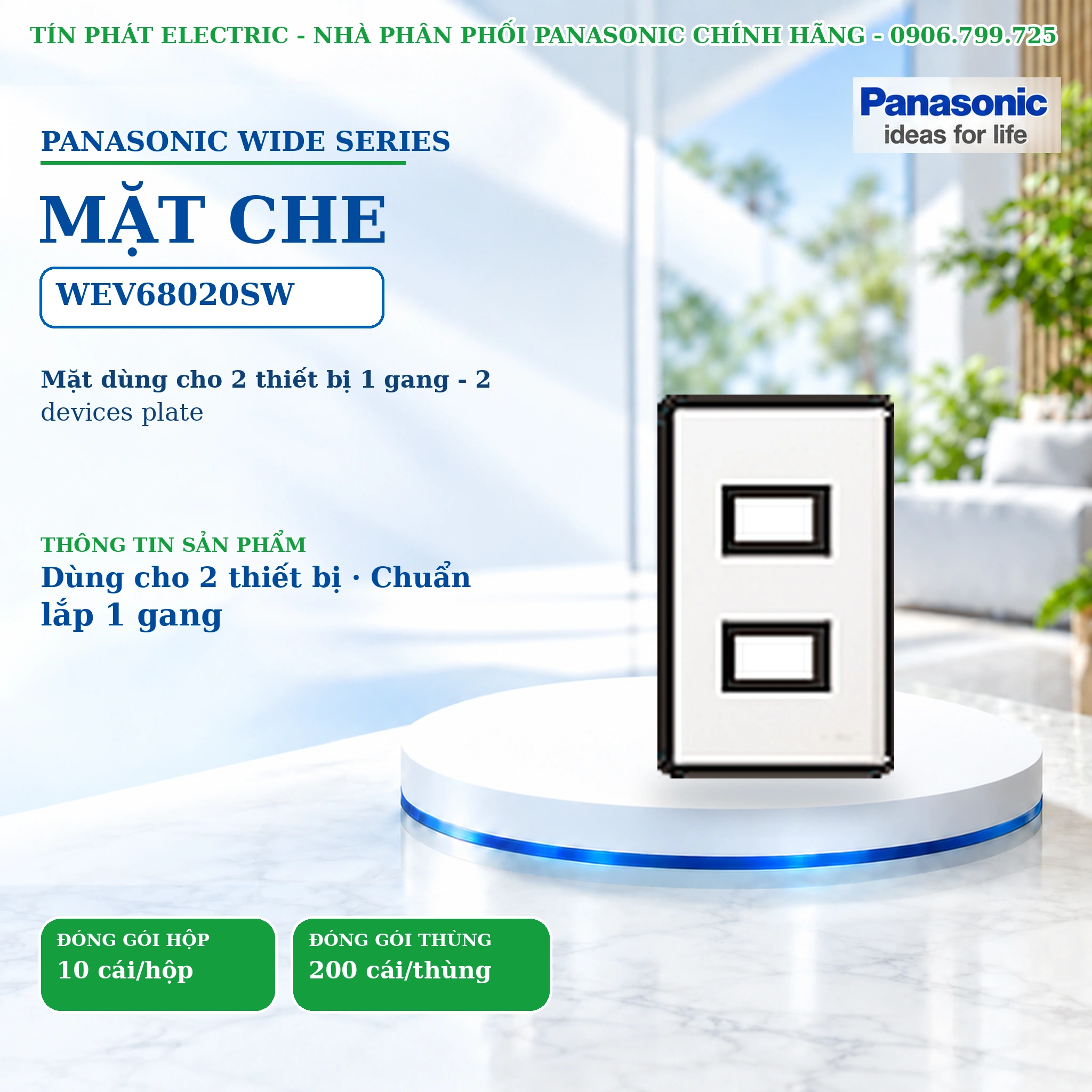 Công tắc ổ cắm Wide Series Panasonic WEV68020SW