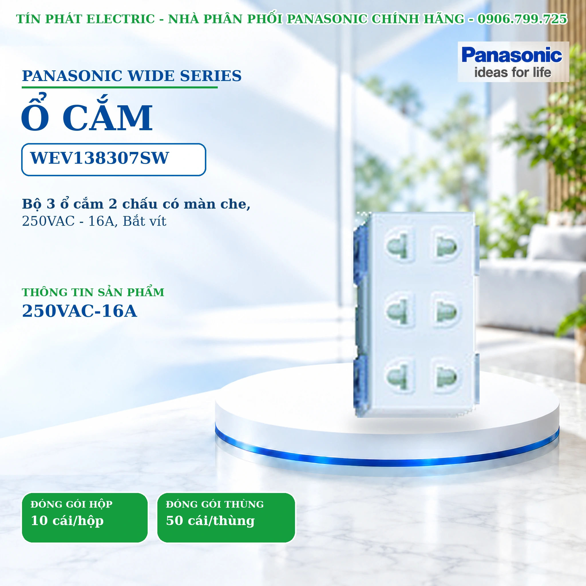 Công tắc ổ cắm Wide Series Panasonic WEV138307SW