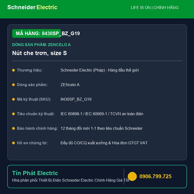 8430SP_BZ_G19 - Thiết Bị Điện Schneider 8430SP_BZ_G19 - Nút che trơn, size S
