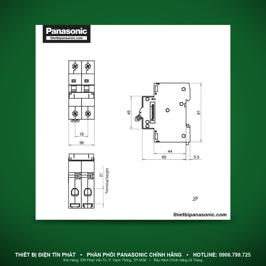 BBD210CHV - BBD210CHV – MCB 2P, 10A, 10kA – Panasonic