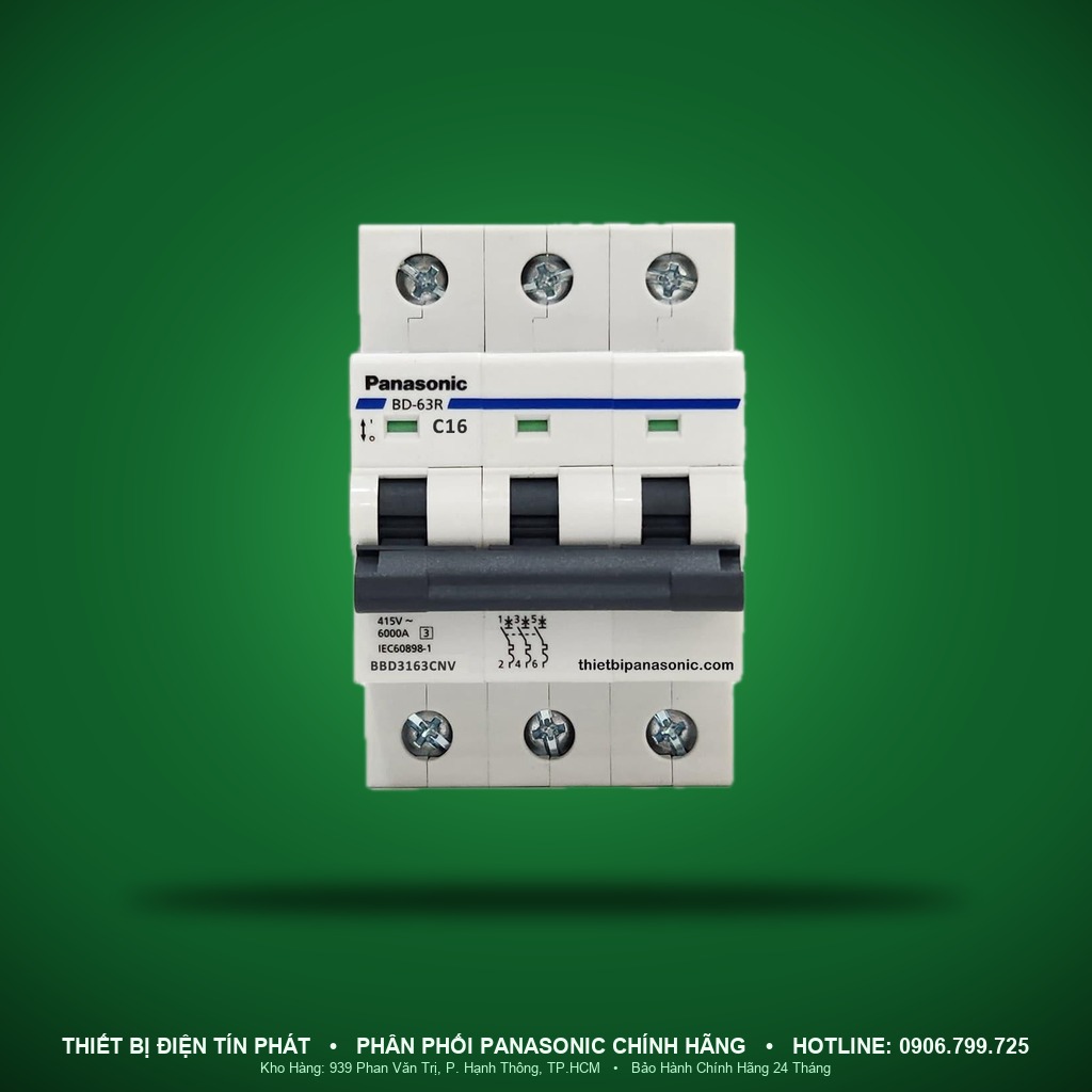 BBD316CNV - BBD316CNV – MCB 3P, 16A, 6kA – Panasonic