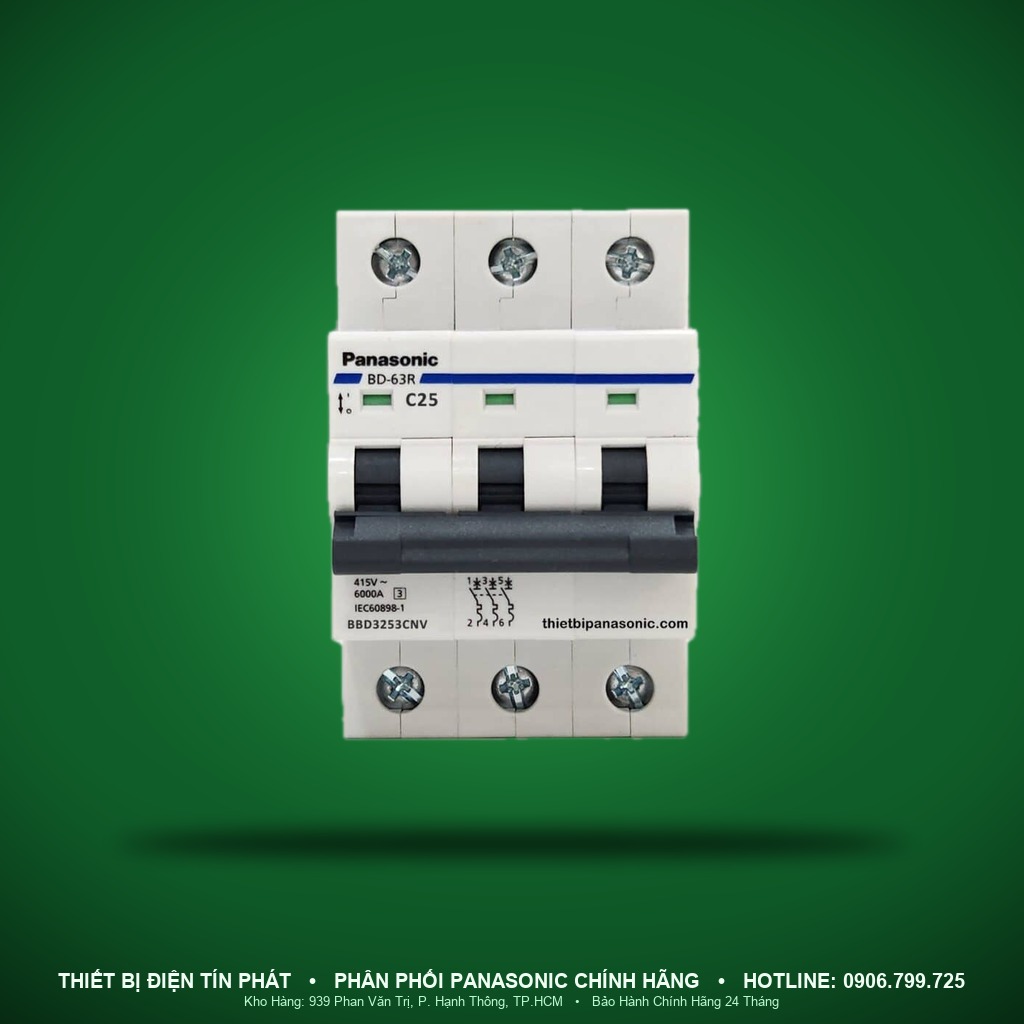 BBD325CNV - BBD325CNV – MCB 3P, 25A, 6kA – Panasonic