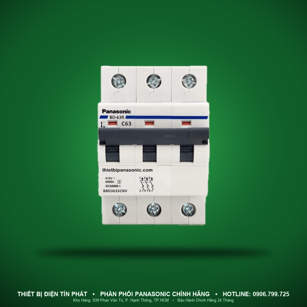 BBD363CNV - BBD363CNV – MCB 3P, 63A, 6kA – Panasonic