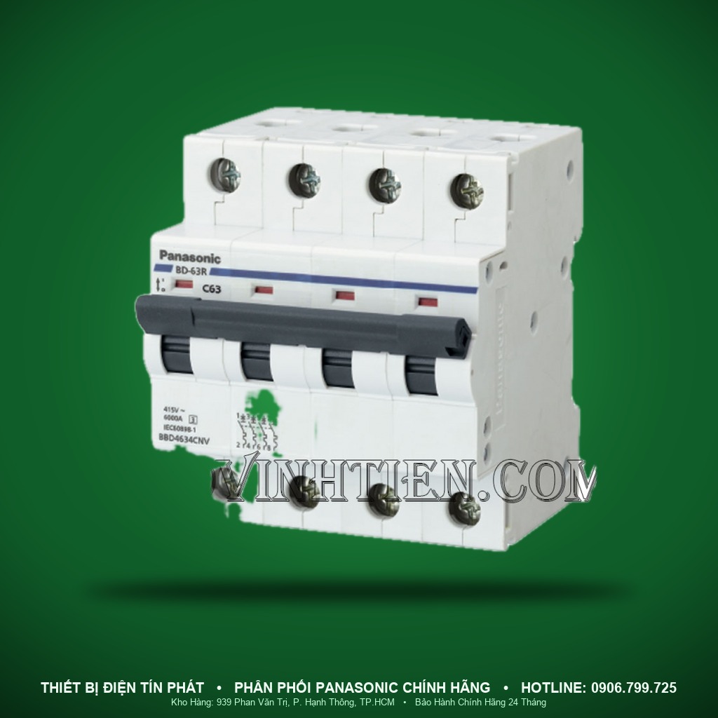 BBD463CNV - BBD463CNV – MCB 4P, 63A, 6kA – Panasonic