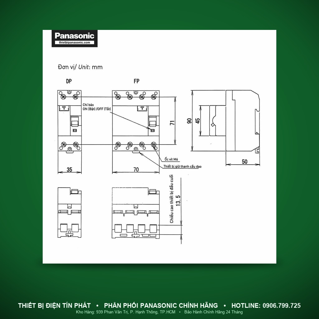 BBDW2530V - BBDW2530V – RCCB 2P, 25A, 30mA – Panasonic