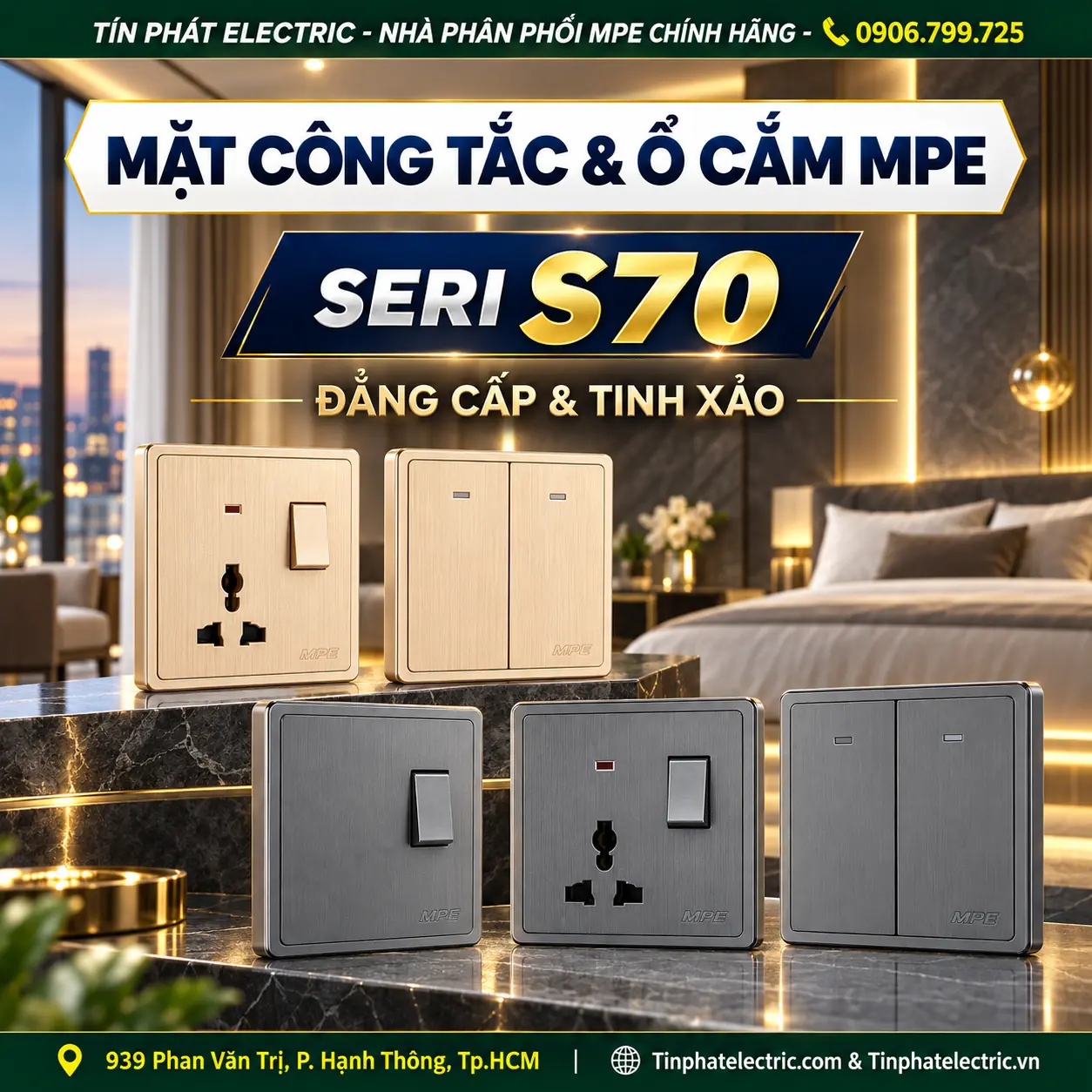 Bảng Giá Công Tắc Ổ Cắm MPE Series S70