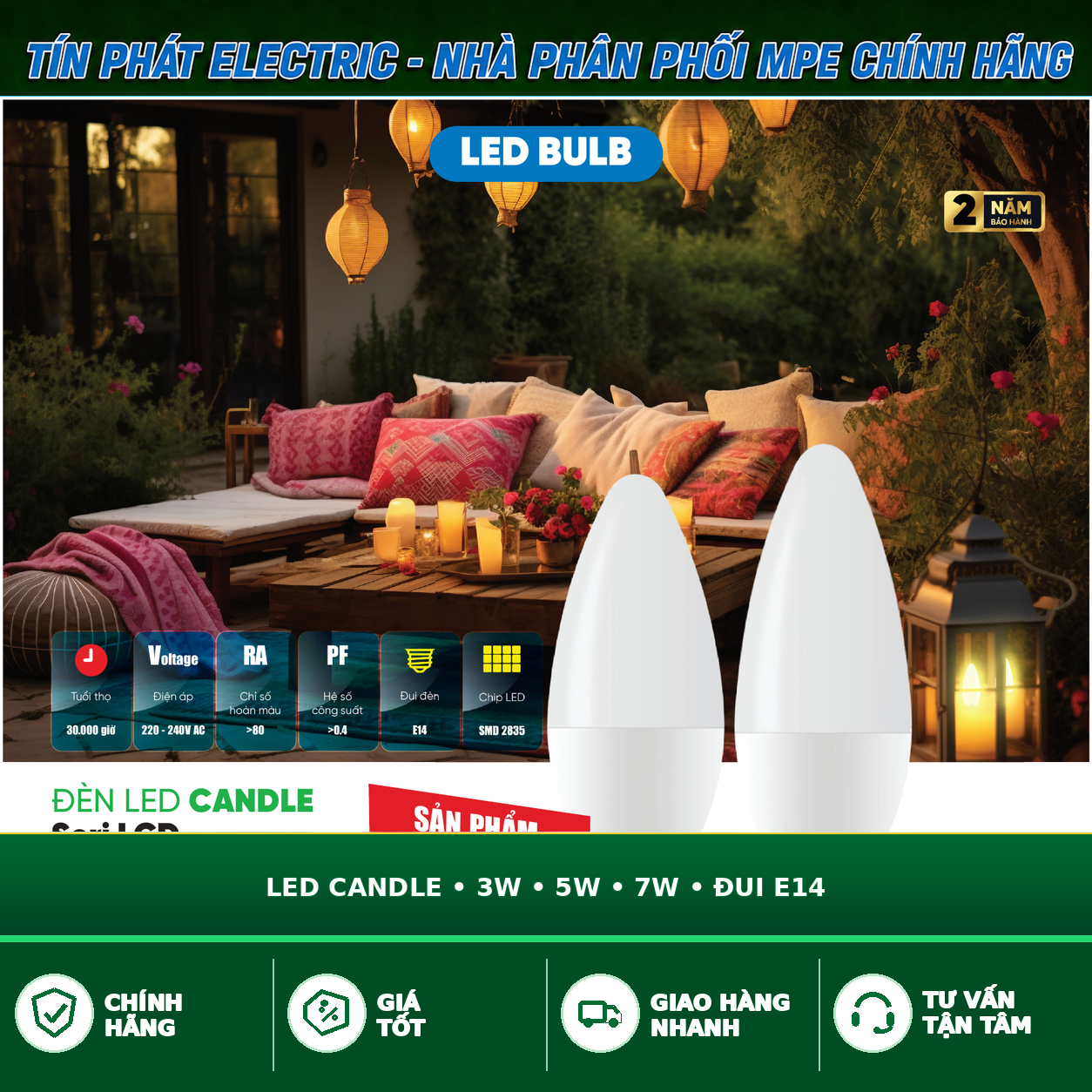 Bảng Giá LED Bulb MPE Series LCD 3W – 7W