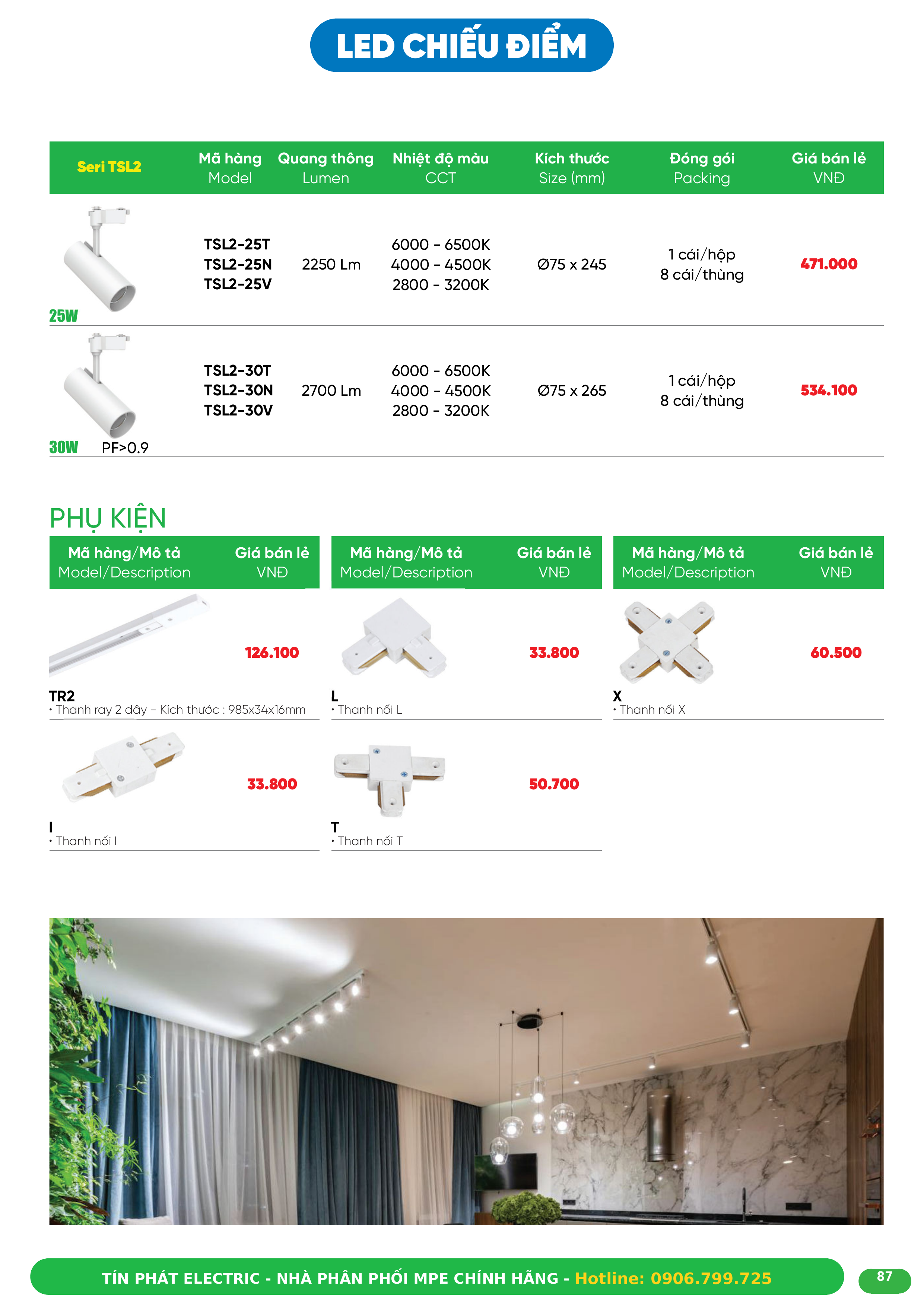 Bảng Giá LED Chiếu Điểm MPE Series TSL2 8W – 30W