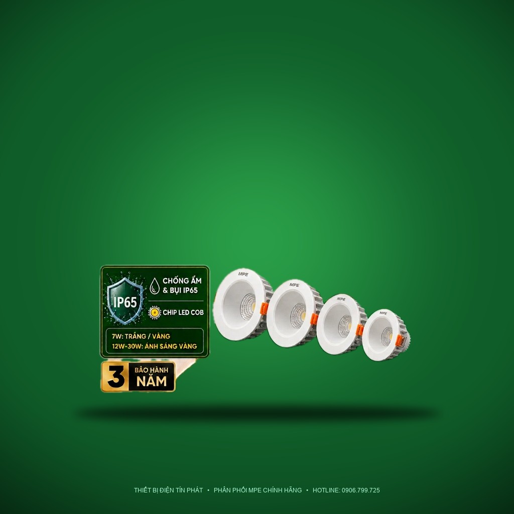Bảng Giá LED Downlight Âm Trần MPE Series DL65 7W – 30W