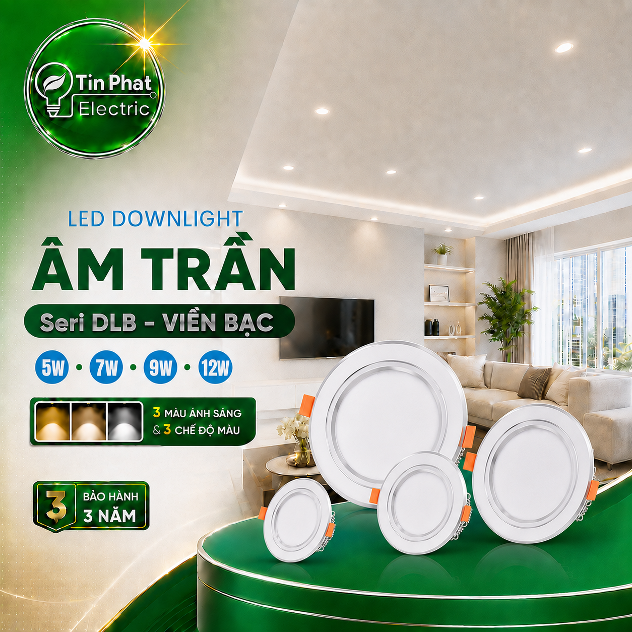 Bảng Giá LED Downlight Âm Trần MPE Series DLB 5W – 12W