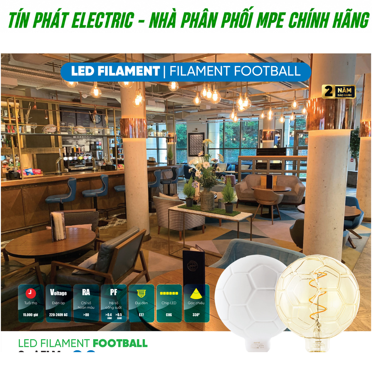 Bảng Giá LED Filament / Phụ Kiện MPE Series FLM Màu 2.5W