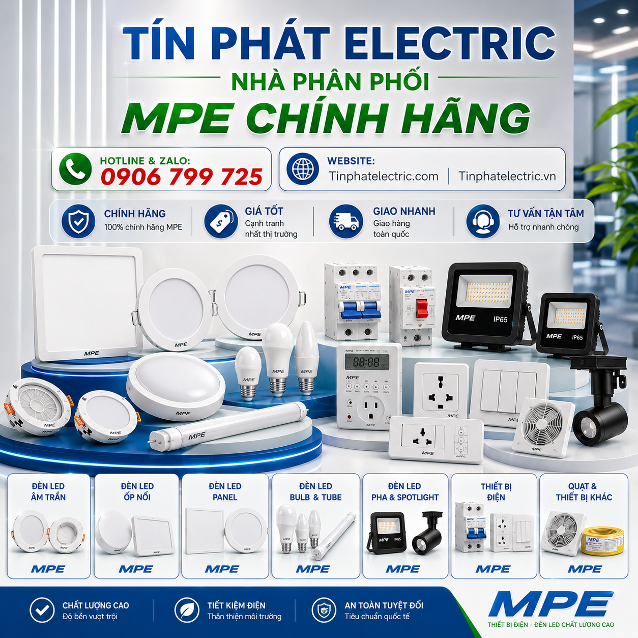 Bảng Giá LED Panel Ốp Nổi MPE Series SSPLB 12W – 24W