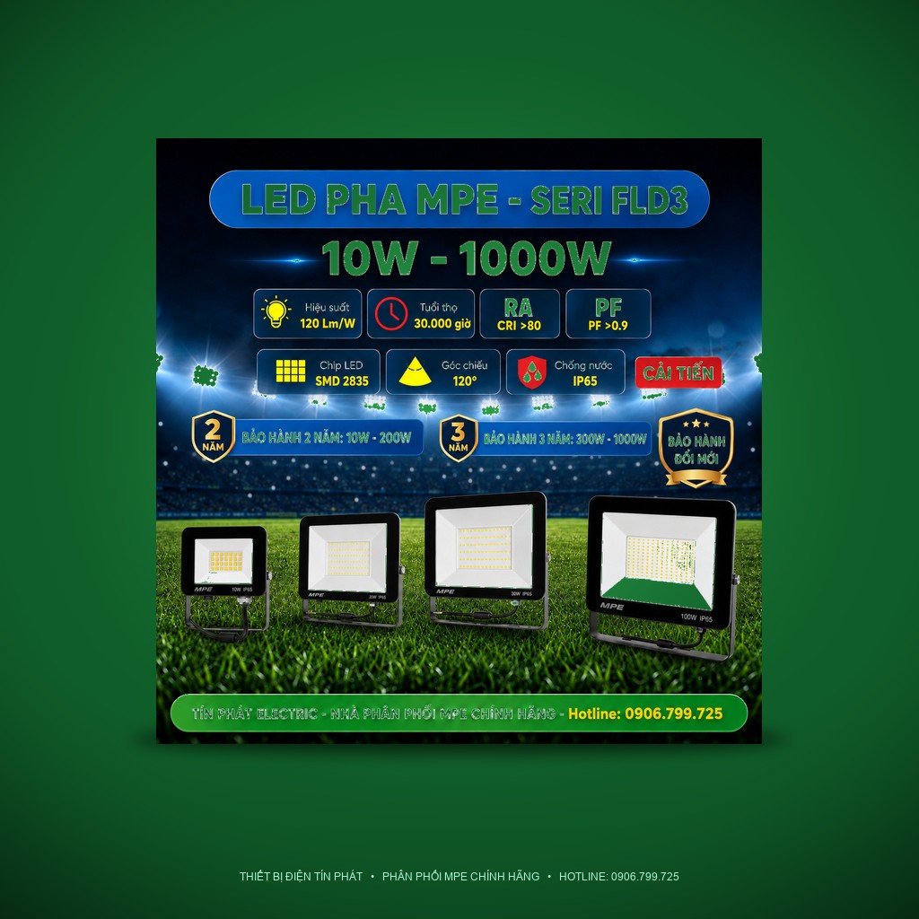 Bảng Giá LED Pha MPE Series FLD3 10W – 1000W
