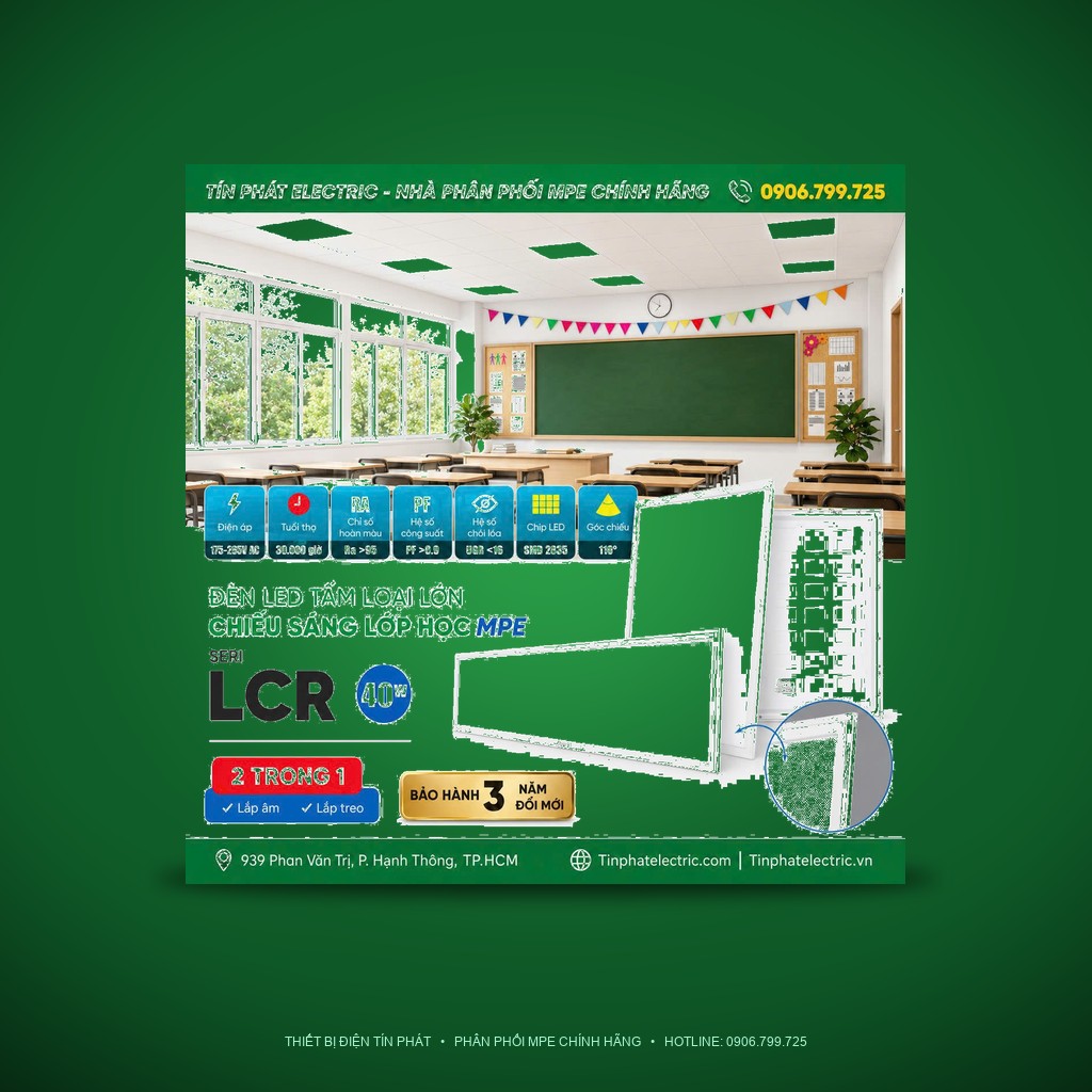 Bảng Giá LED Tấm MPE Series LCR 40W