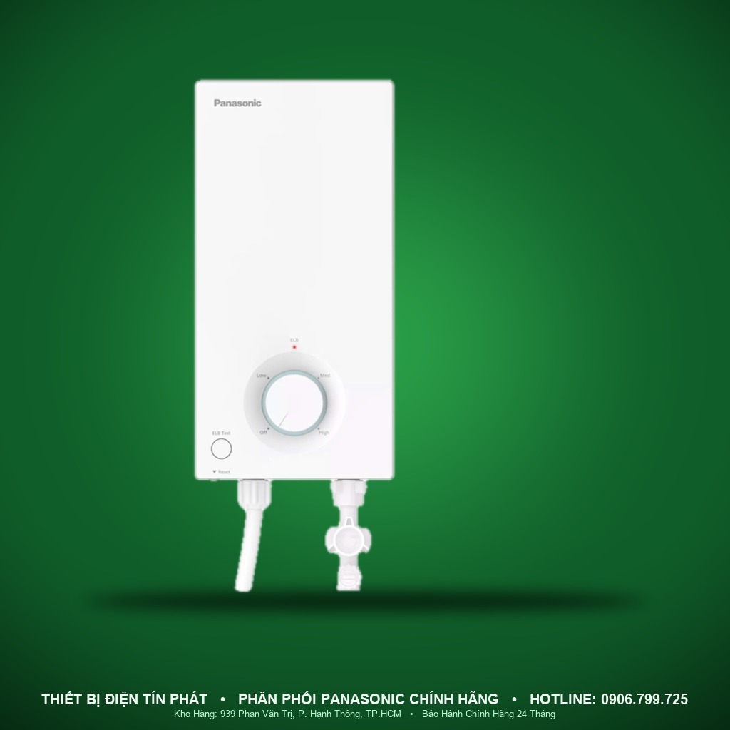DH-3VS1VW - DH-3VS1VW – Máy nước nóng trực tiếp V Series không bơm trợ lực, 3,5kW, màu trắng, Nút vặn điều chỉnh nhiệt độ – Panasonic