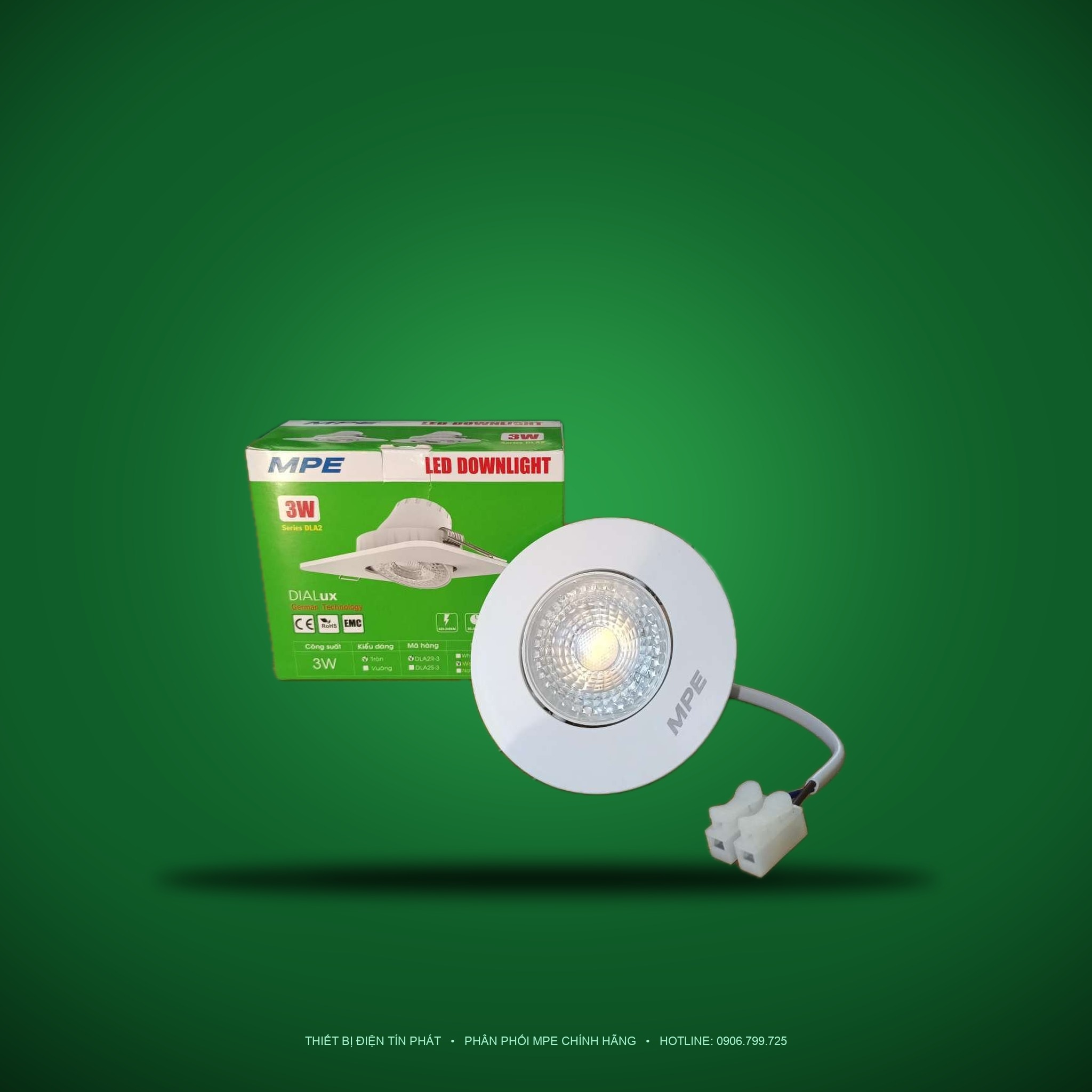 DLA2R-3T (Đèn led downlight điều chỉnh góc chiếu mặt tròn 3W AST)