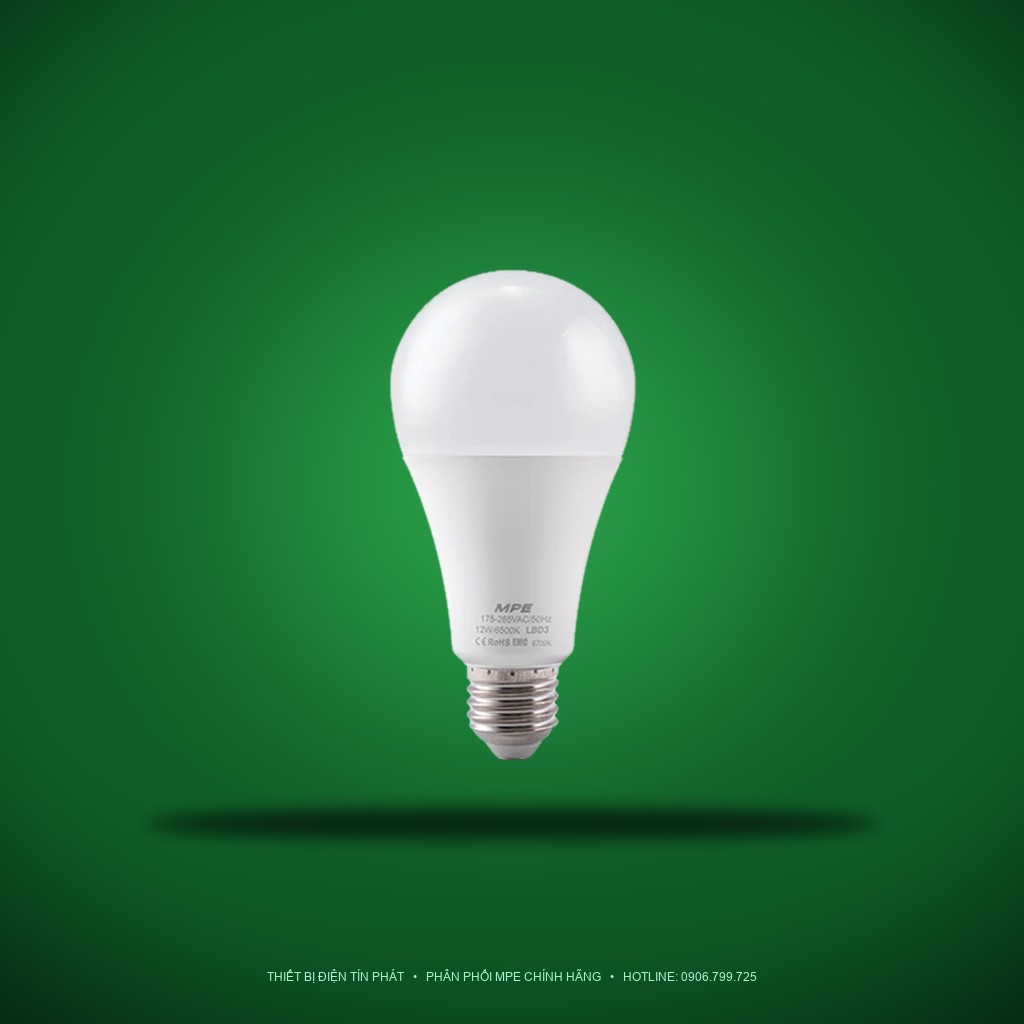 Đèn LED Bulb chống ẩm MPE 12W ánh sáng trắng LBD3-12T