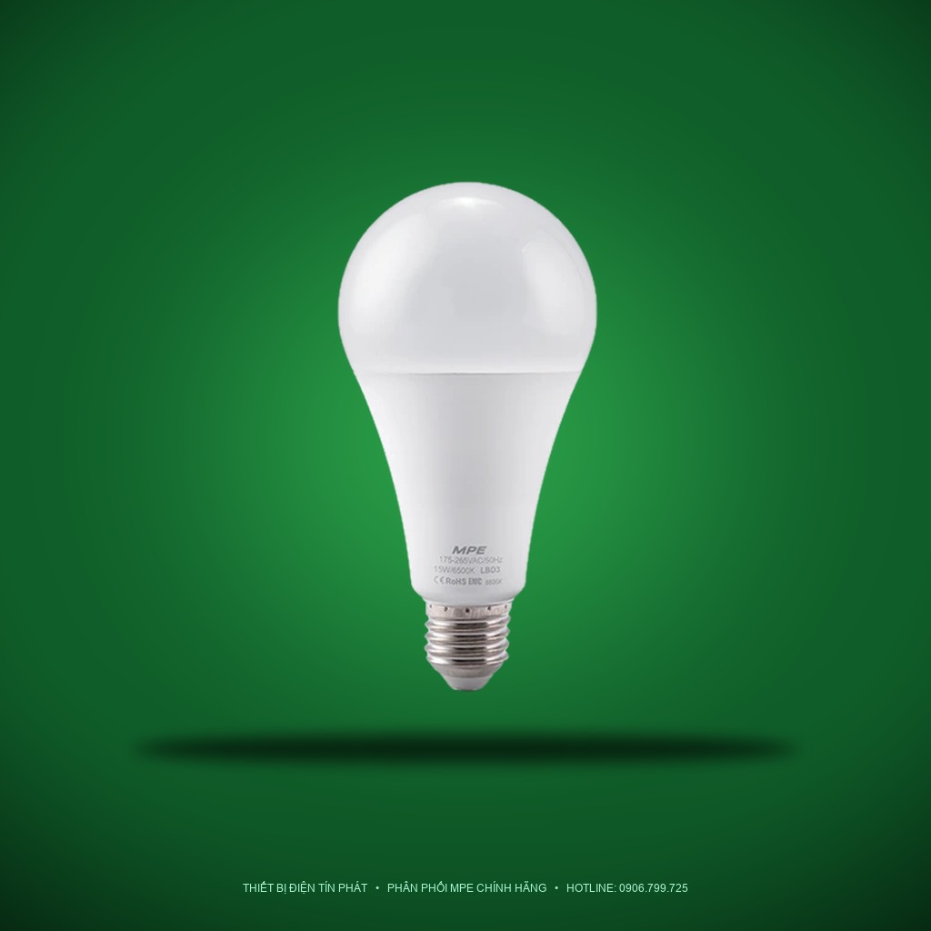 Đèn LED Bulb chống ẩm MPE 15W ánh sáng trắng LBD3-15T