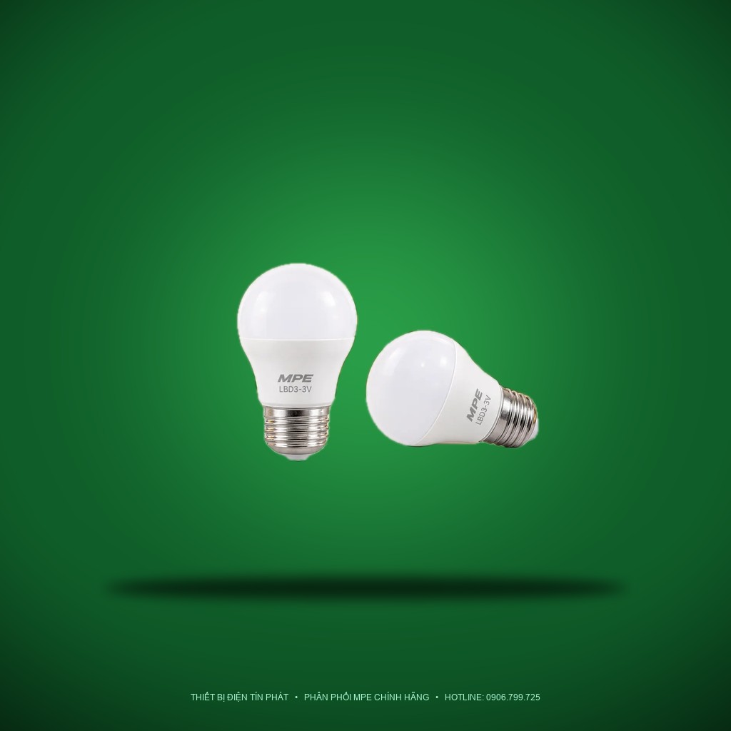 Đèn LED Bulb chống ẩm MPE 3W ánh sáng vàng LBD3-3V