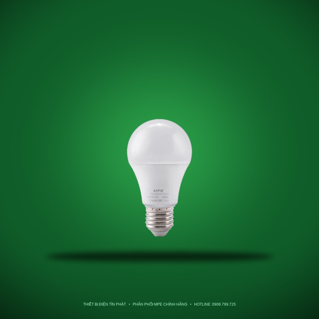 Đèn LED Bulb chống ẩm MPE 9W ánh sáng trắng LBD3-9T
