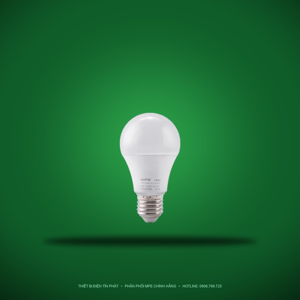 Đèn LED Bulb chống ẩm MPE 9W ánh sáng vàng LBD3-9V