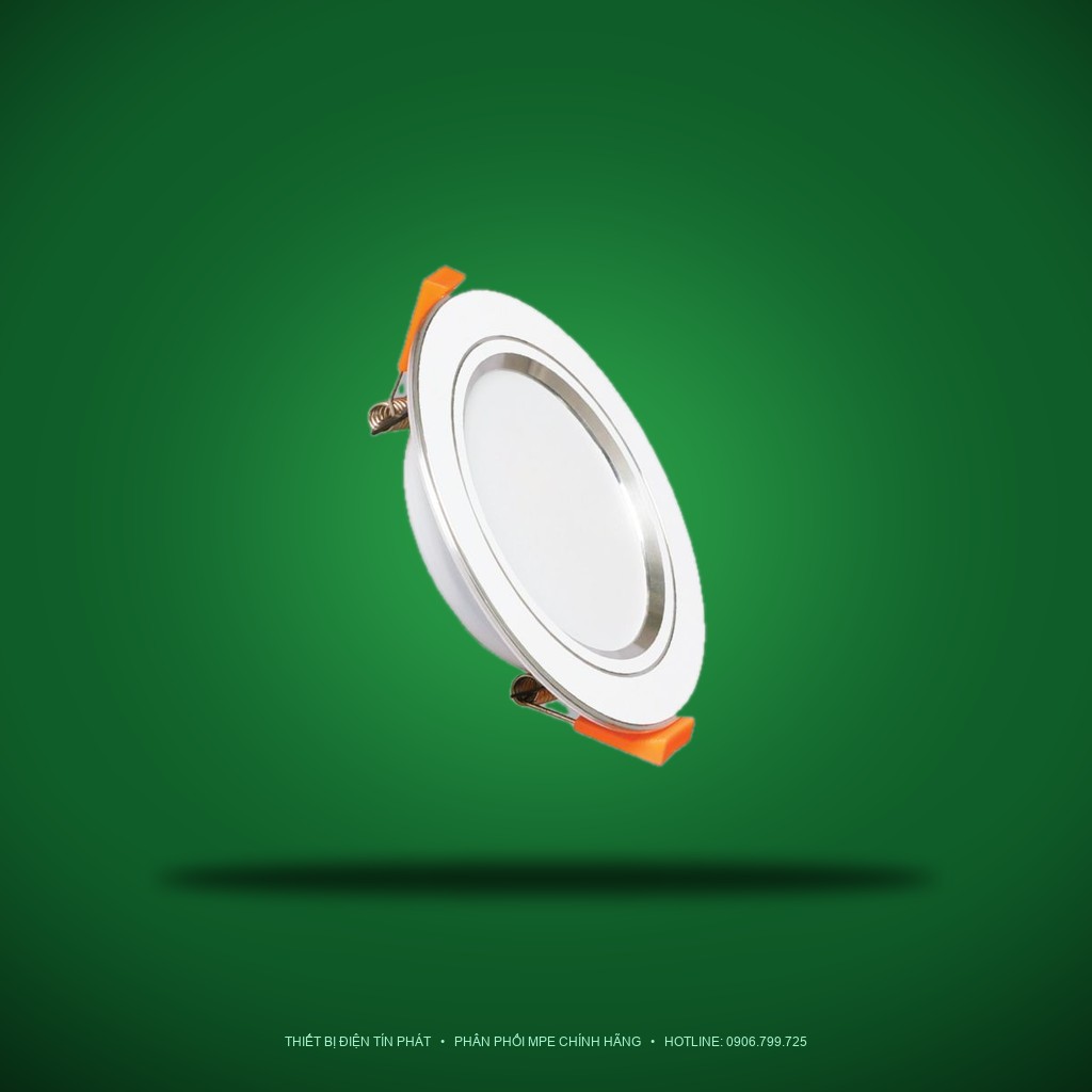 Đèn LED Downlight âm trần viền bạc MPE 5W ánh sáng vàng DLB-5V