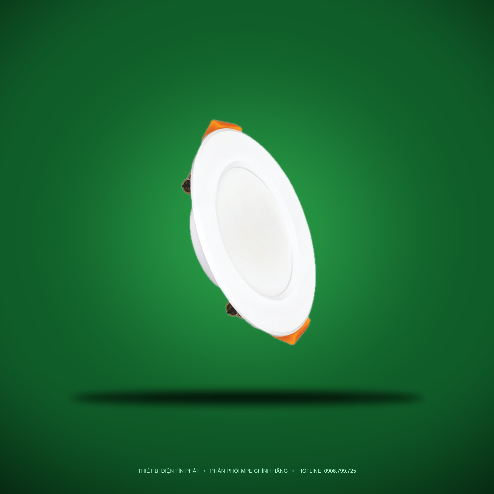 Đèn LED Downlight âm trần viền trắng MPE 9W ánh sáng vàng DLT-9V