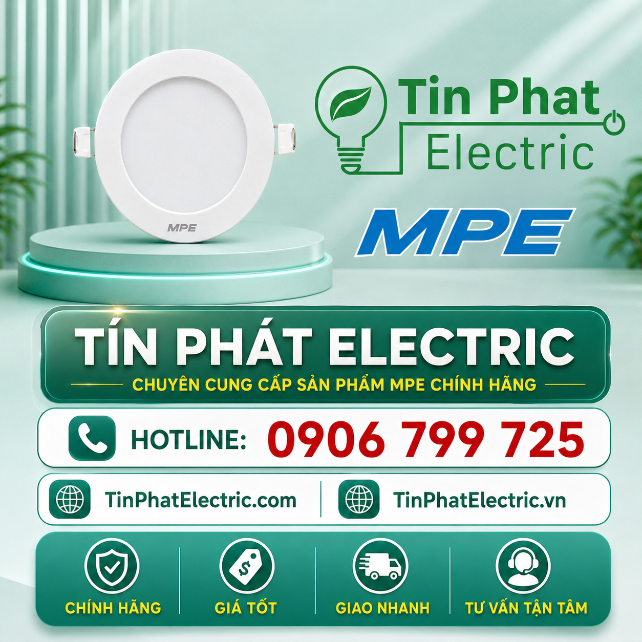 Đèn LED Panel âm trần nhựa mặt tròn MPE RPL2-6/3C 6W 3 chế độ màu