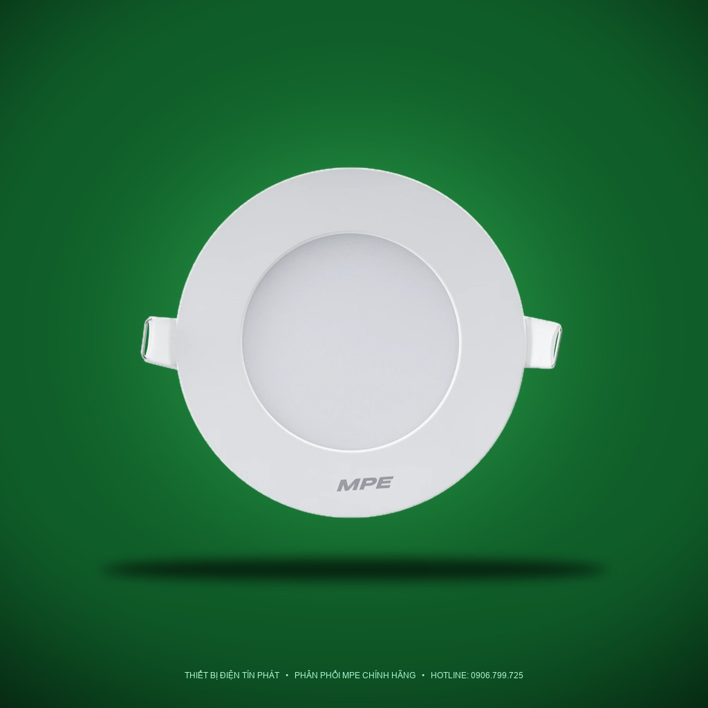 Đèn LED Panel Âm Trần Nhựa PC Mặt Tròn MPE RPL3-7T 7W Ánh sáng trắng