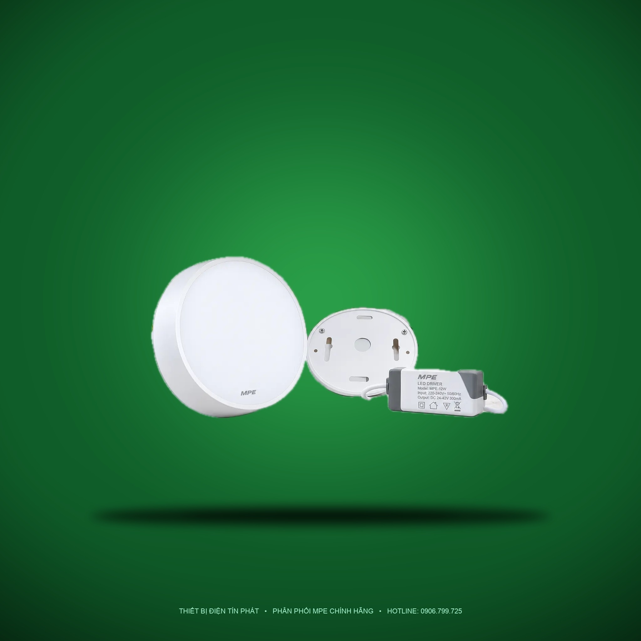 Đèn LED Panel Tròn Ốp Nổi MPE SRPL-12T 12W Ánh sáng trắng