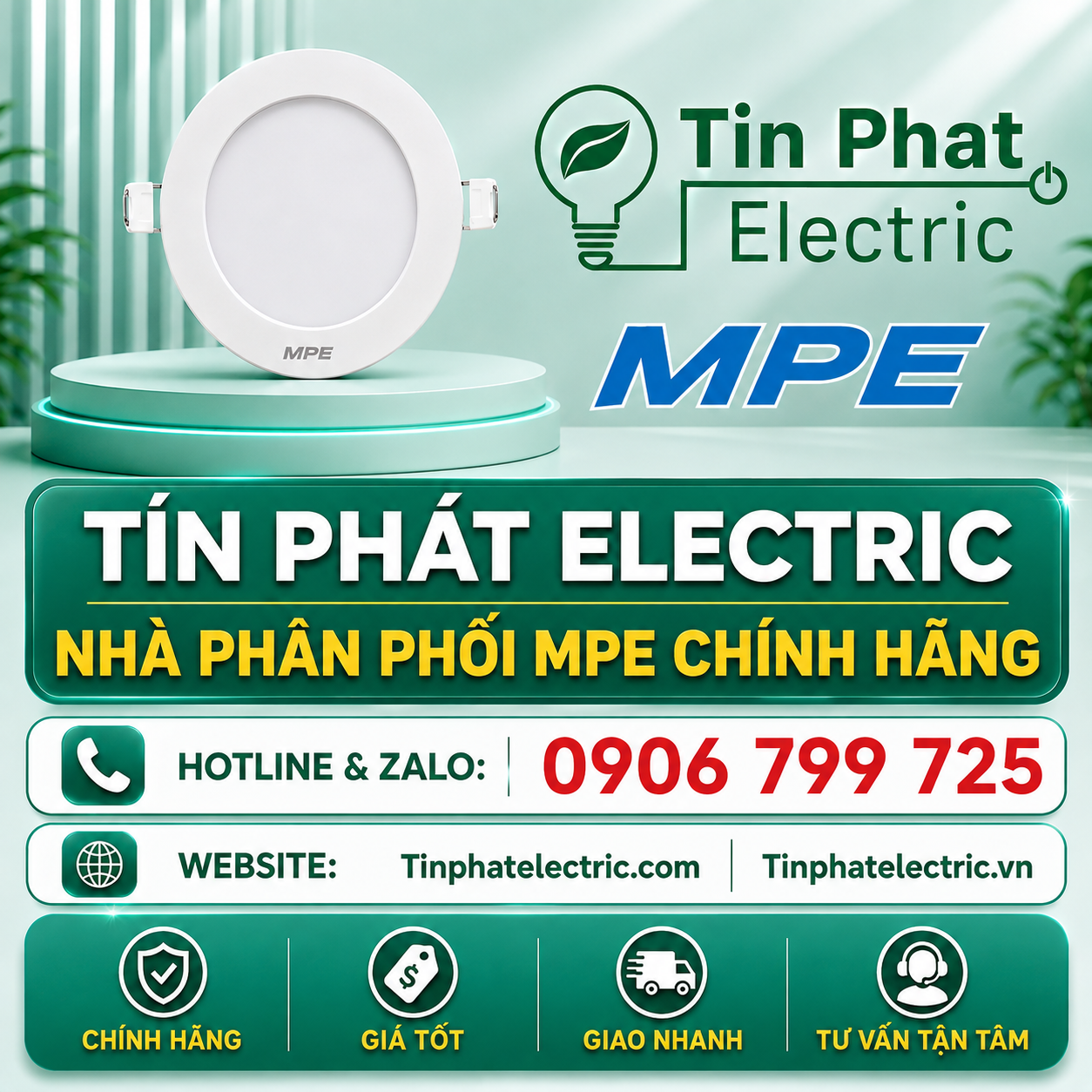 Đèn LED Panel Vuông Ốp Nổi Thân Nhựa MPE SSPL2-24/3C 24W 3 chế độ màu